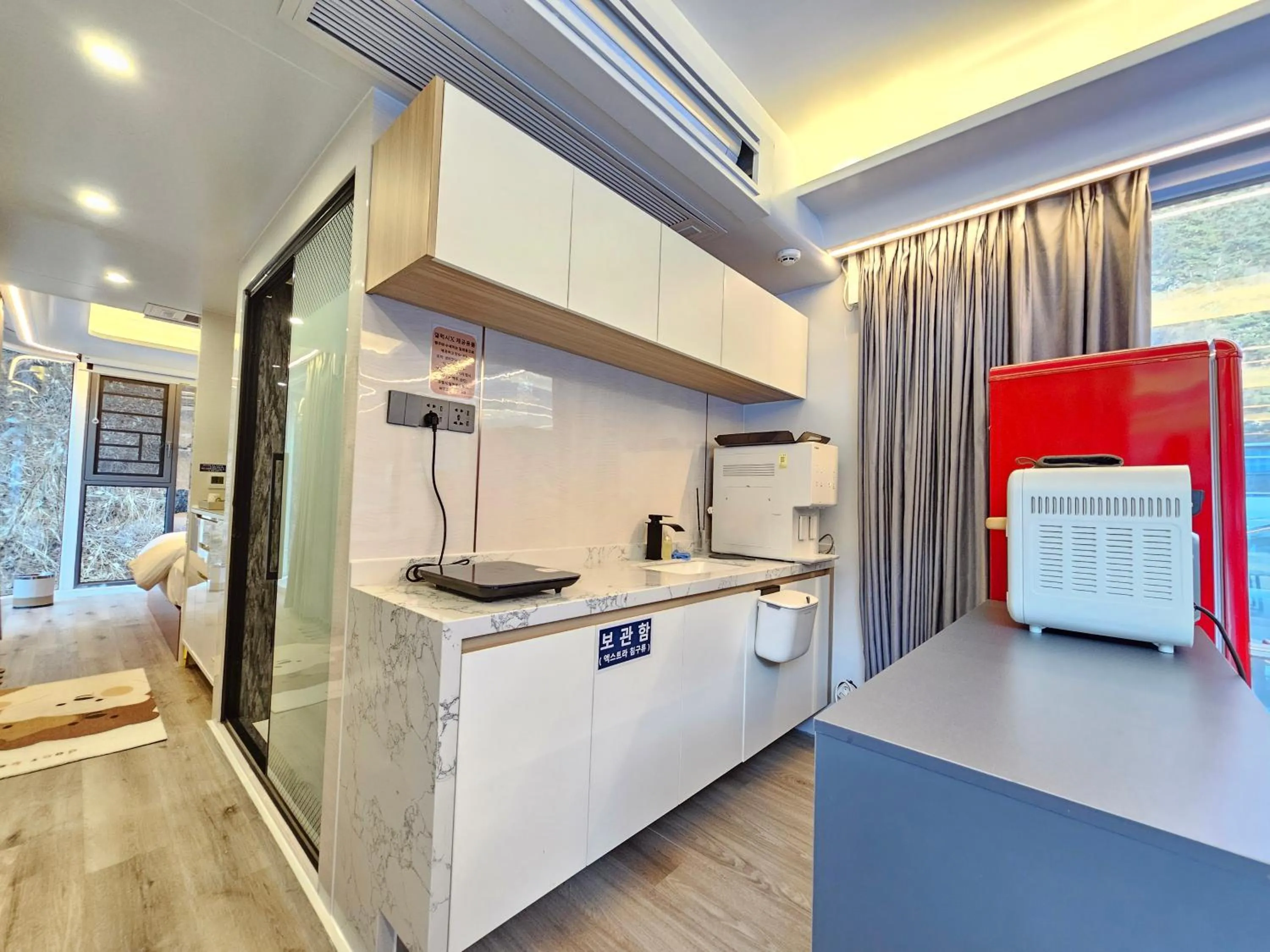 kitchen in Galaxy X Hotel Type Caravan Glamping & Pension