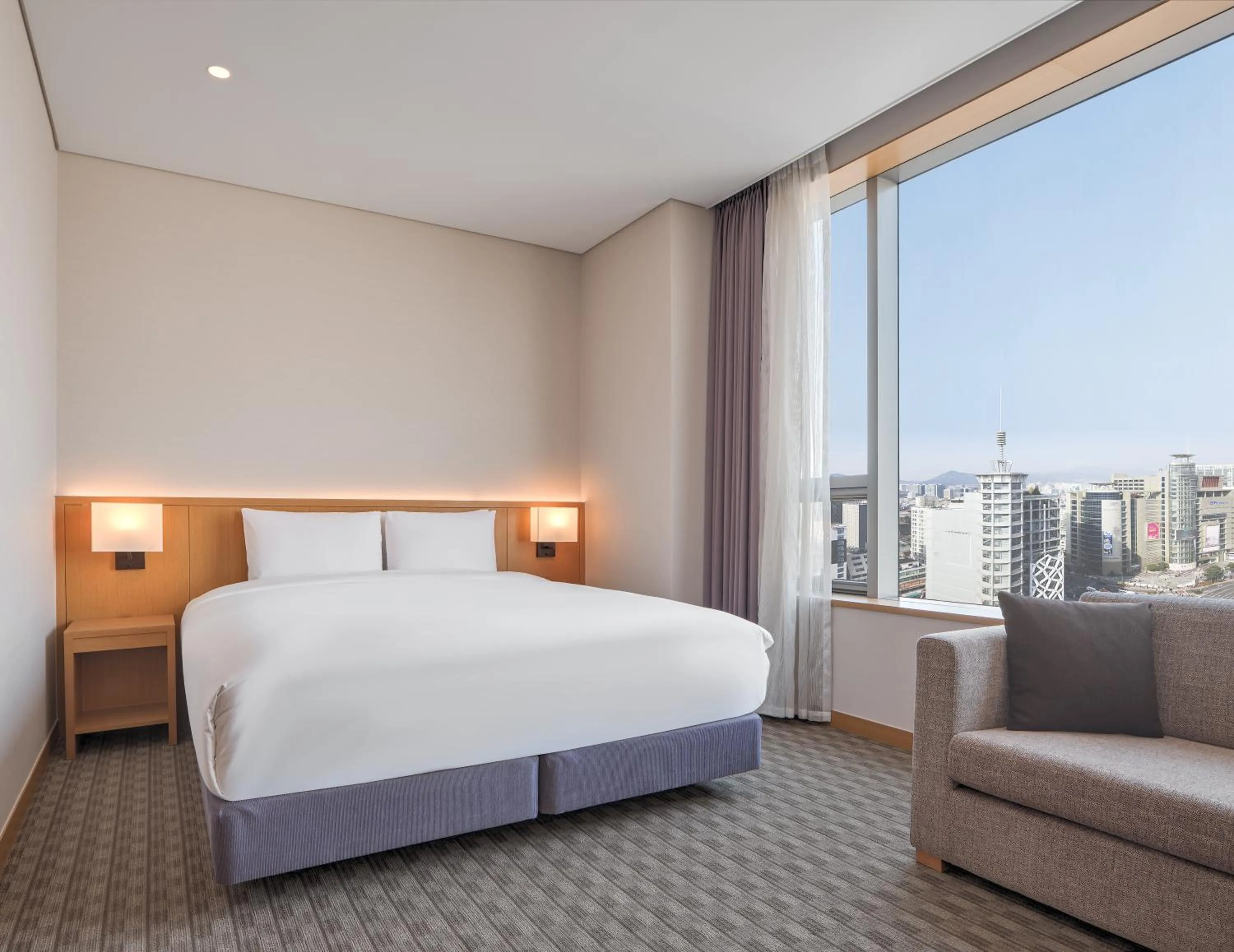 Bed in Sotetsu Hotels The Splaisir Seoul Dongdaemun