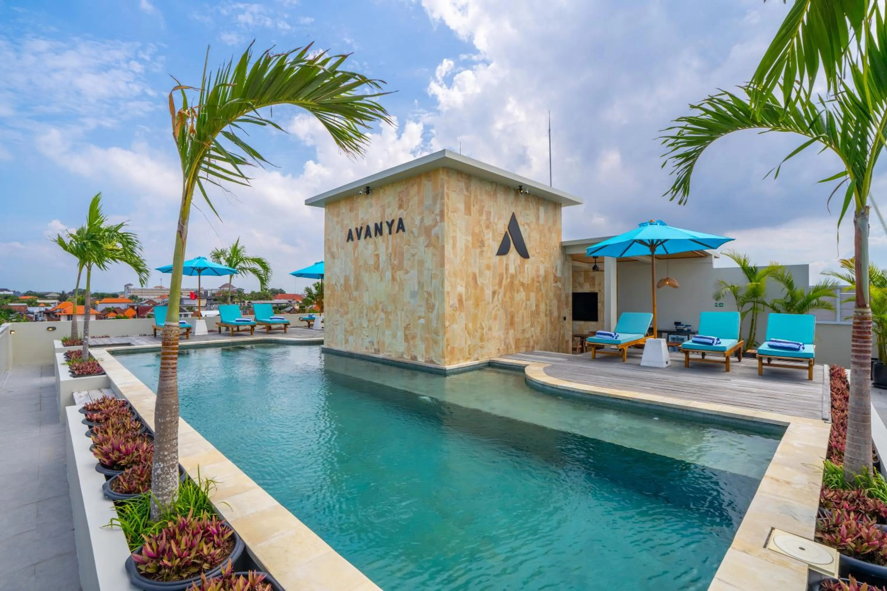 Pool view in Avanya Luxury Apartment
