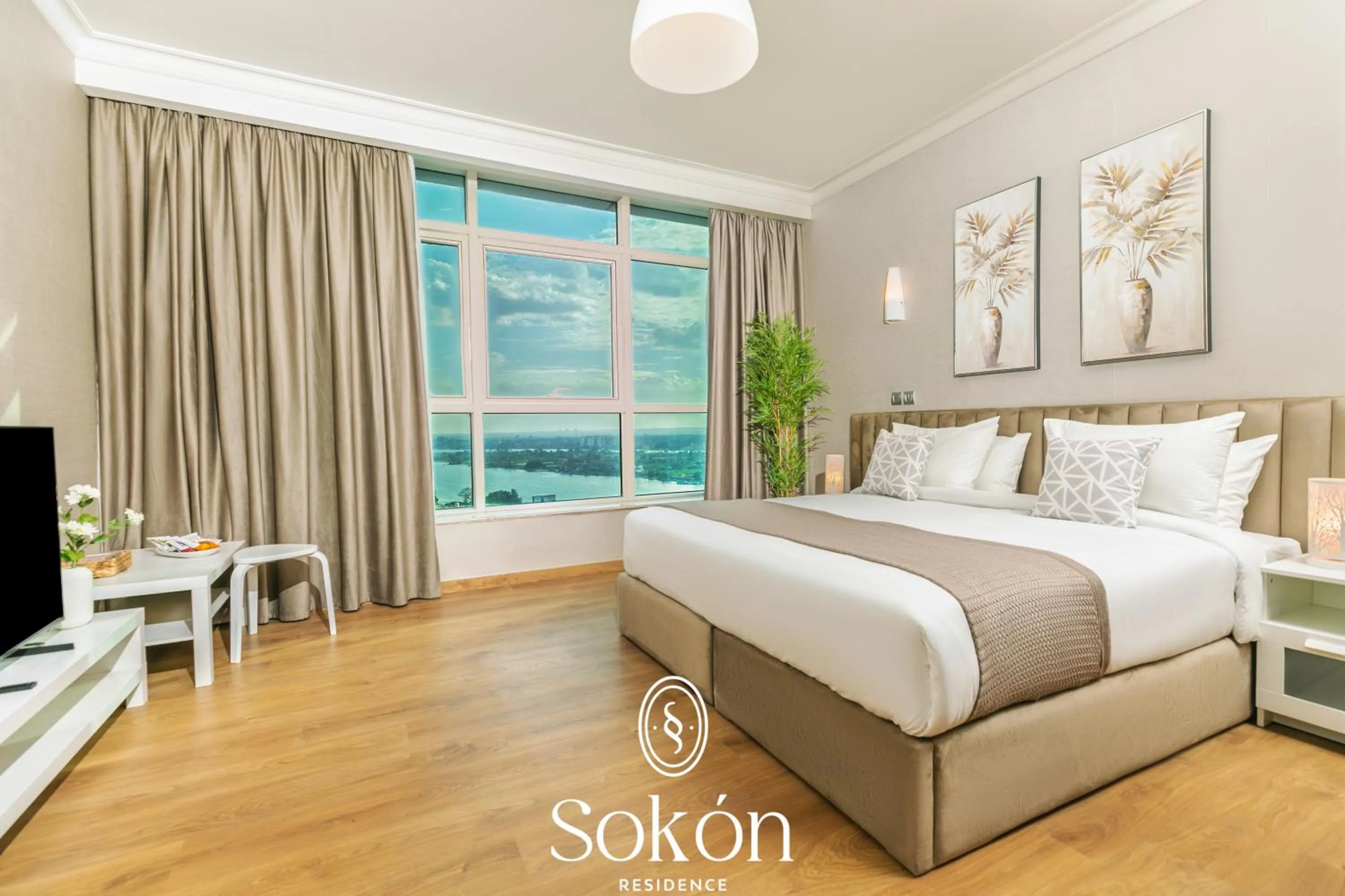 Bedroom, Bed in Sokon Residence Partial Nile view at Maadi