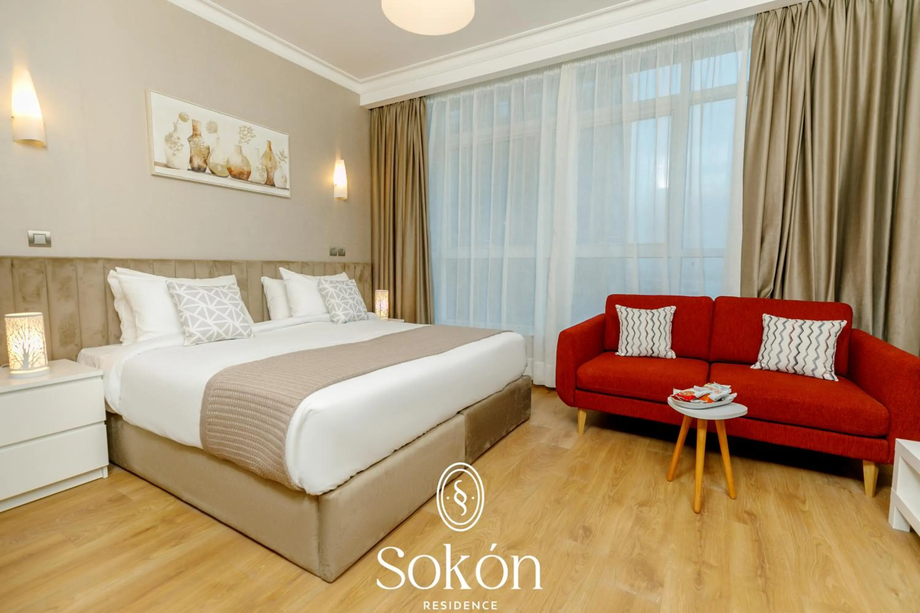 Bedroom, Bed in Sokon Residence Partial Nile view at Maadi