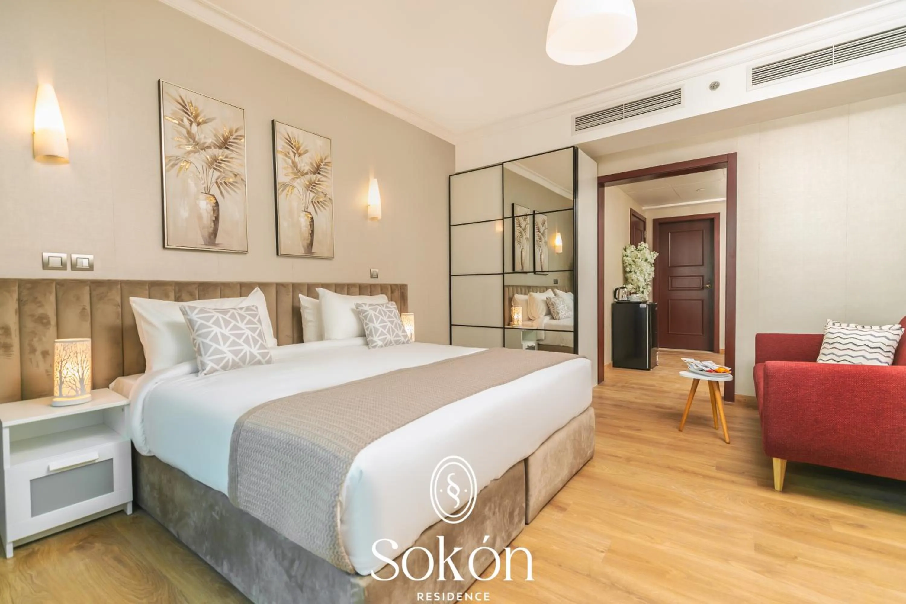 Bedroom, Bed in Sokon Residence Partial Nile view at Maadi