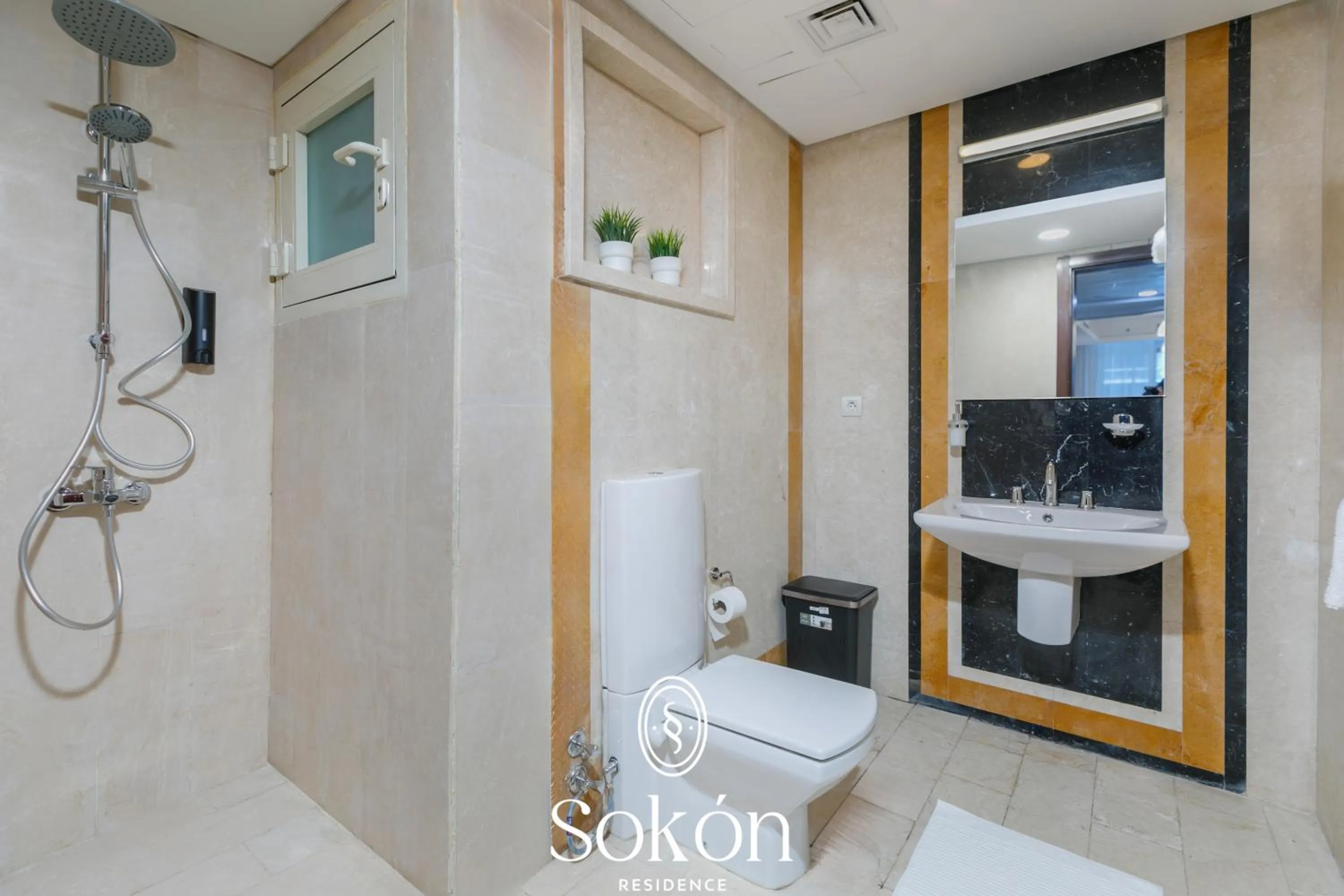 Shower in Sokon Residence Partial Nile view at Maadi