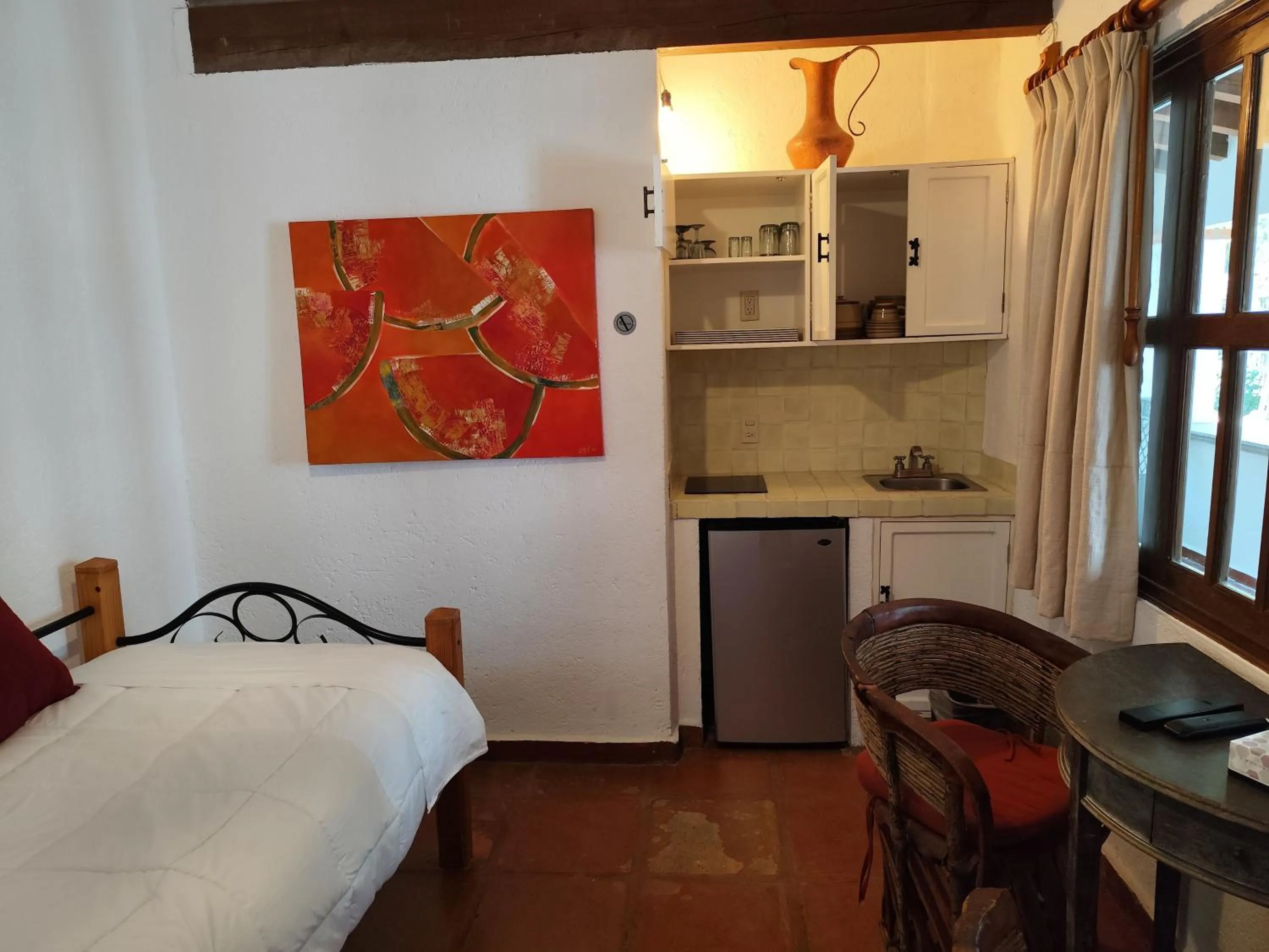 Kitchen or kitchenette, Bed in Casa de las Conchas Cuernavaca