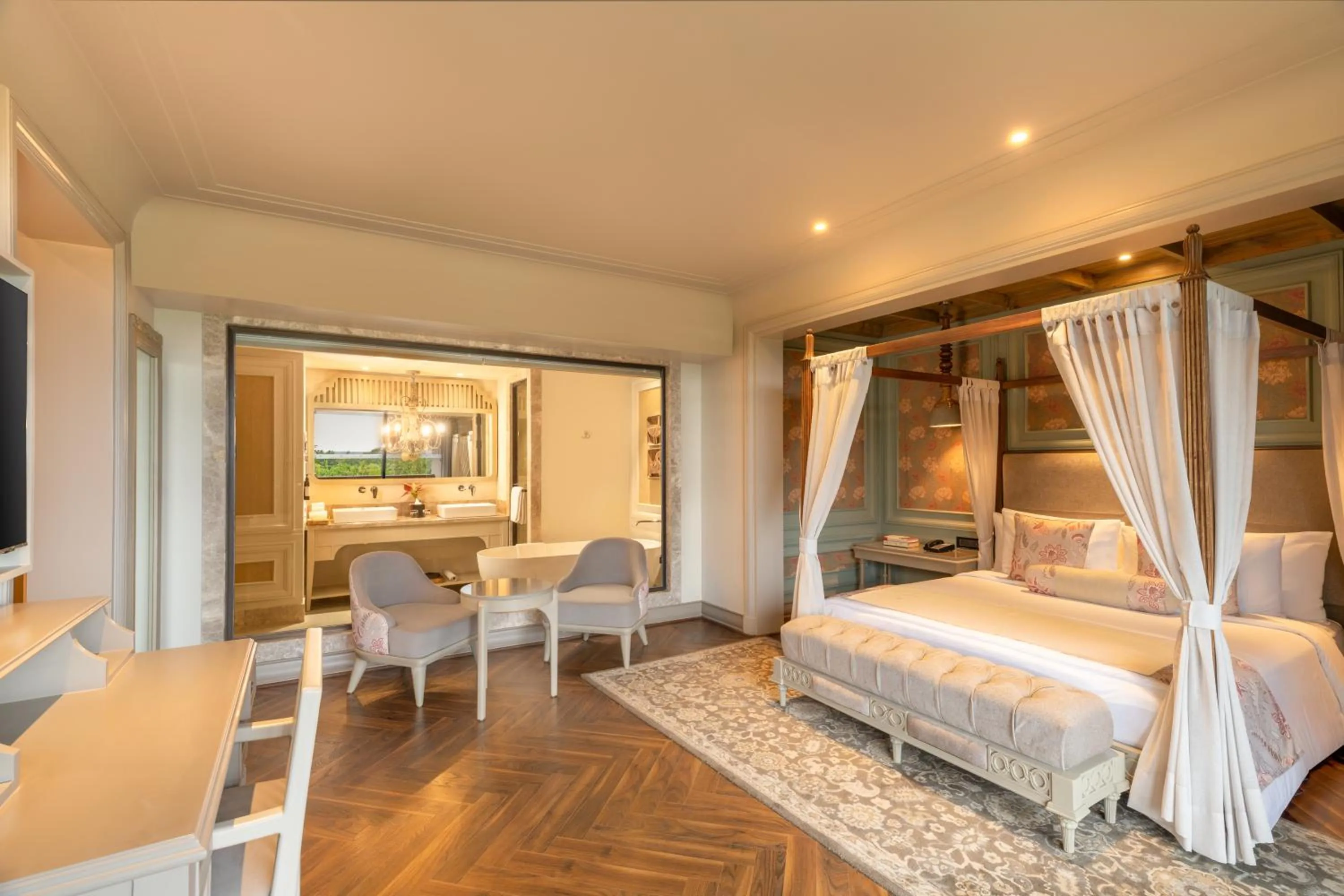 Communal lounge/ TV room, Bed in The Evren, Vagator - SLH-A Small Luxury Hotel