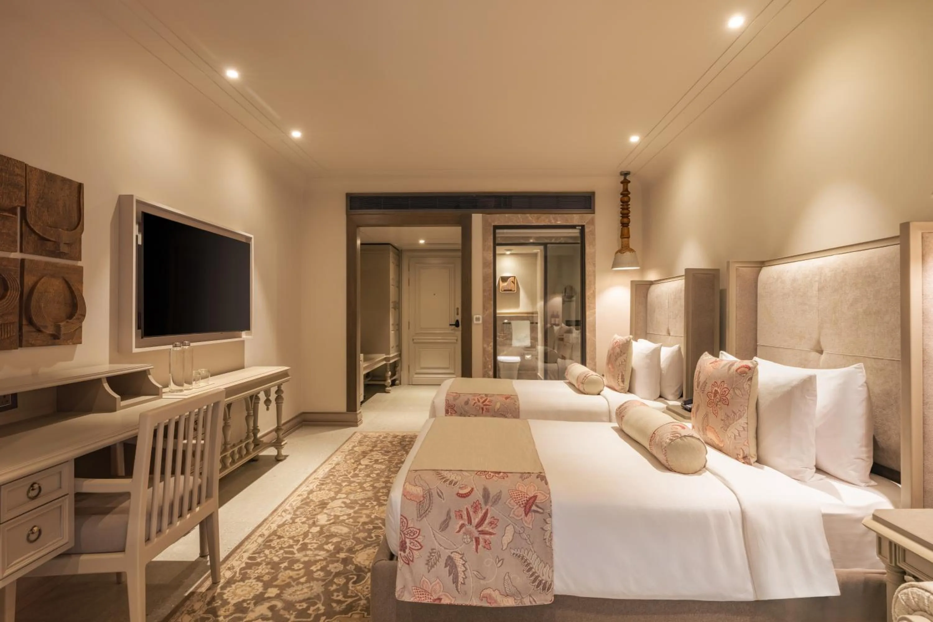 Communal lounge/ TV room, Bed in The Evren, Vagator - SLH-A Small Luxury Hotel