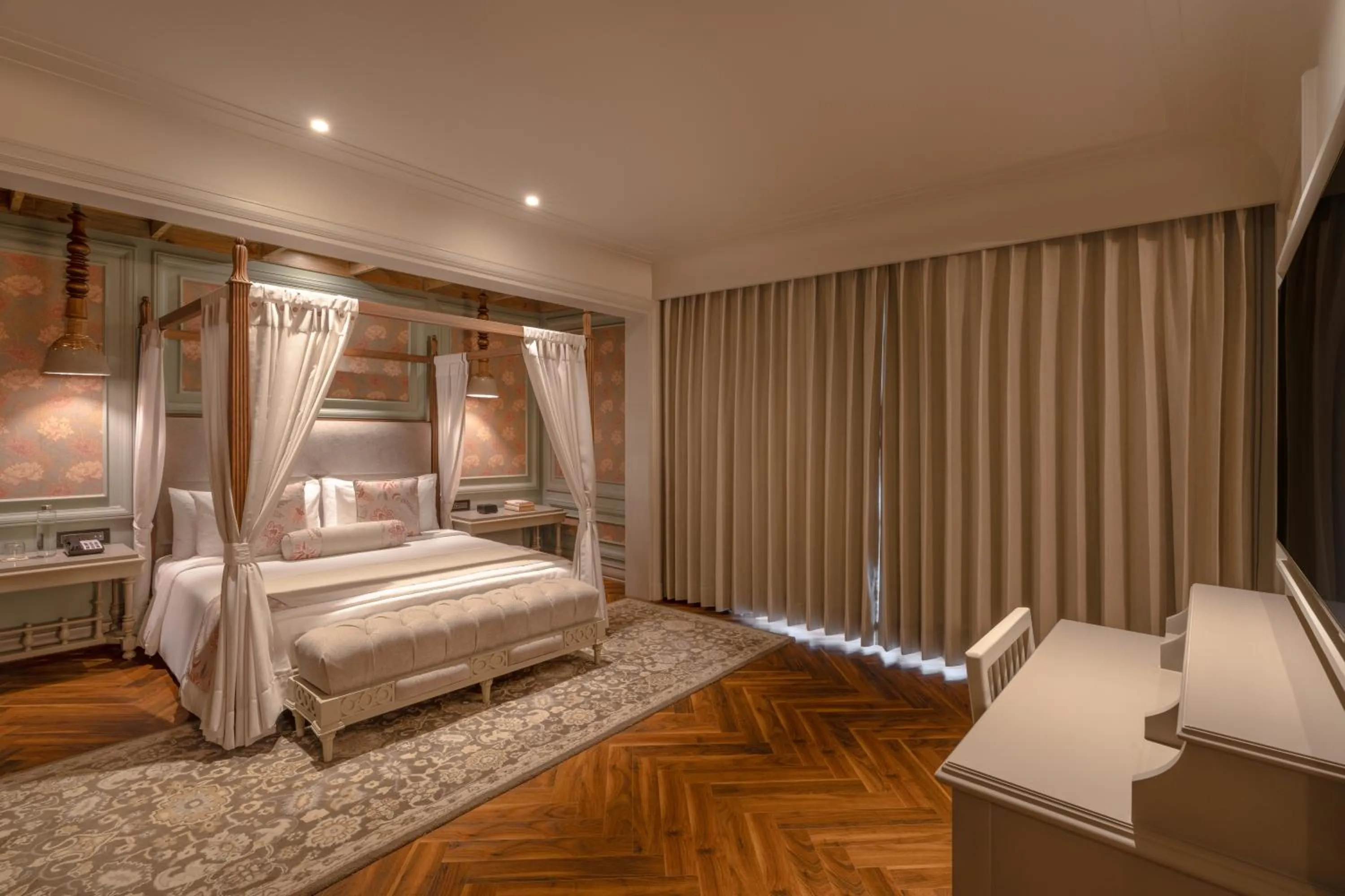 Communal lounge/ TV room, Bed in The Evren, Vagator - SLH-A Small Luxury Hotel