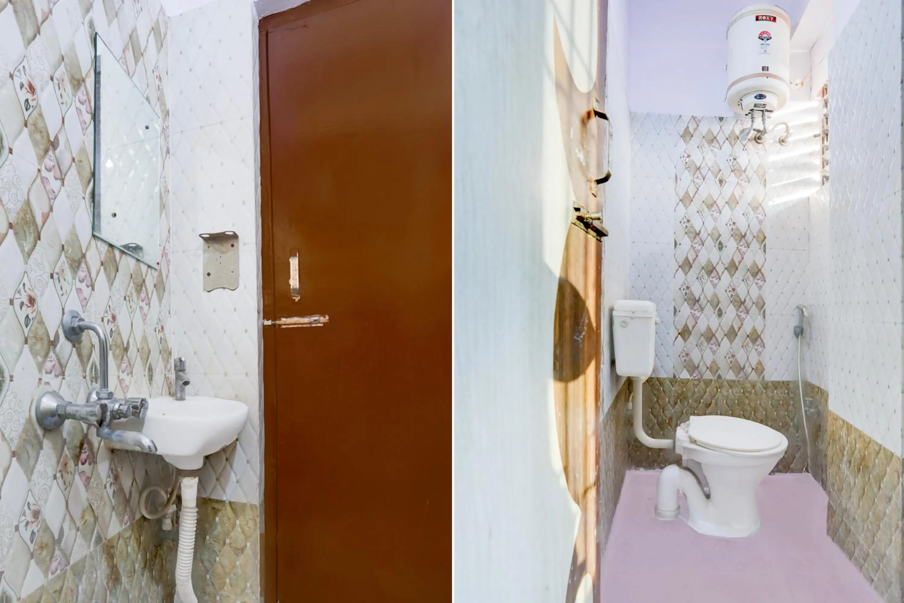 Bathroom in Super Hotel O Rajeev Nagar Formerly Happy Journey