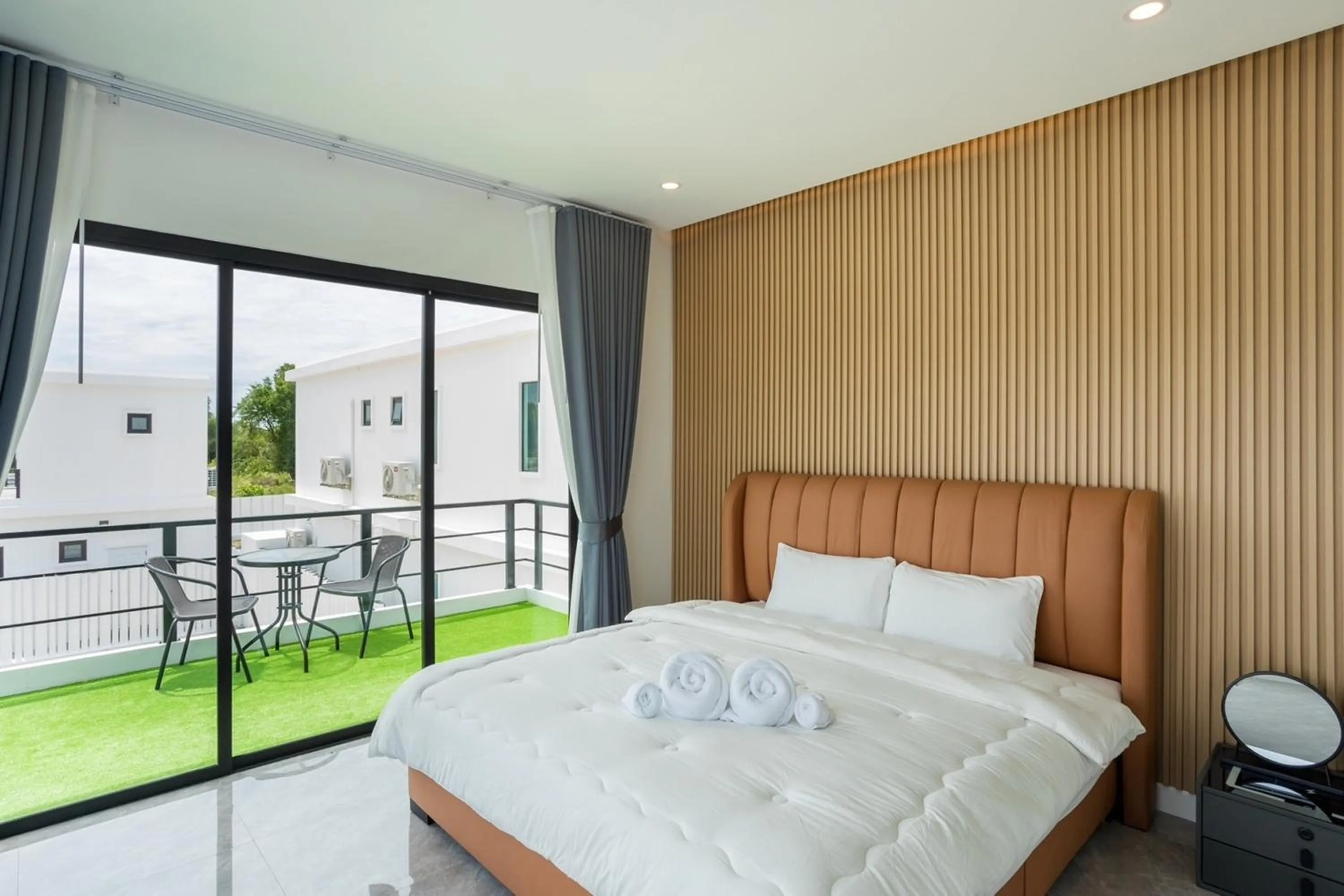 Bed in The Modern Pool Villa Hua Hin