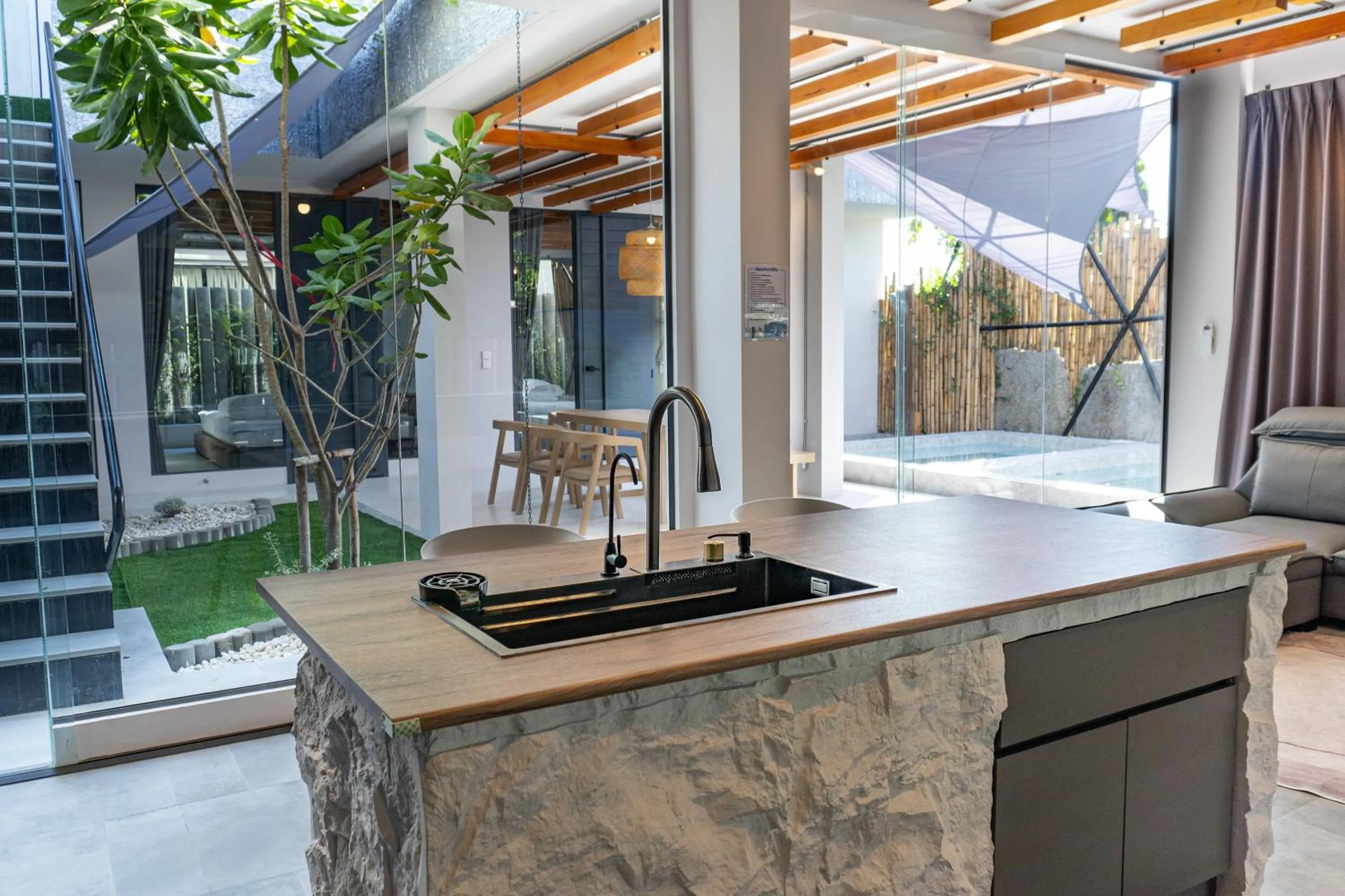 Kitchen or kitchenette in The Modern Pool Villa Hua Hin
