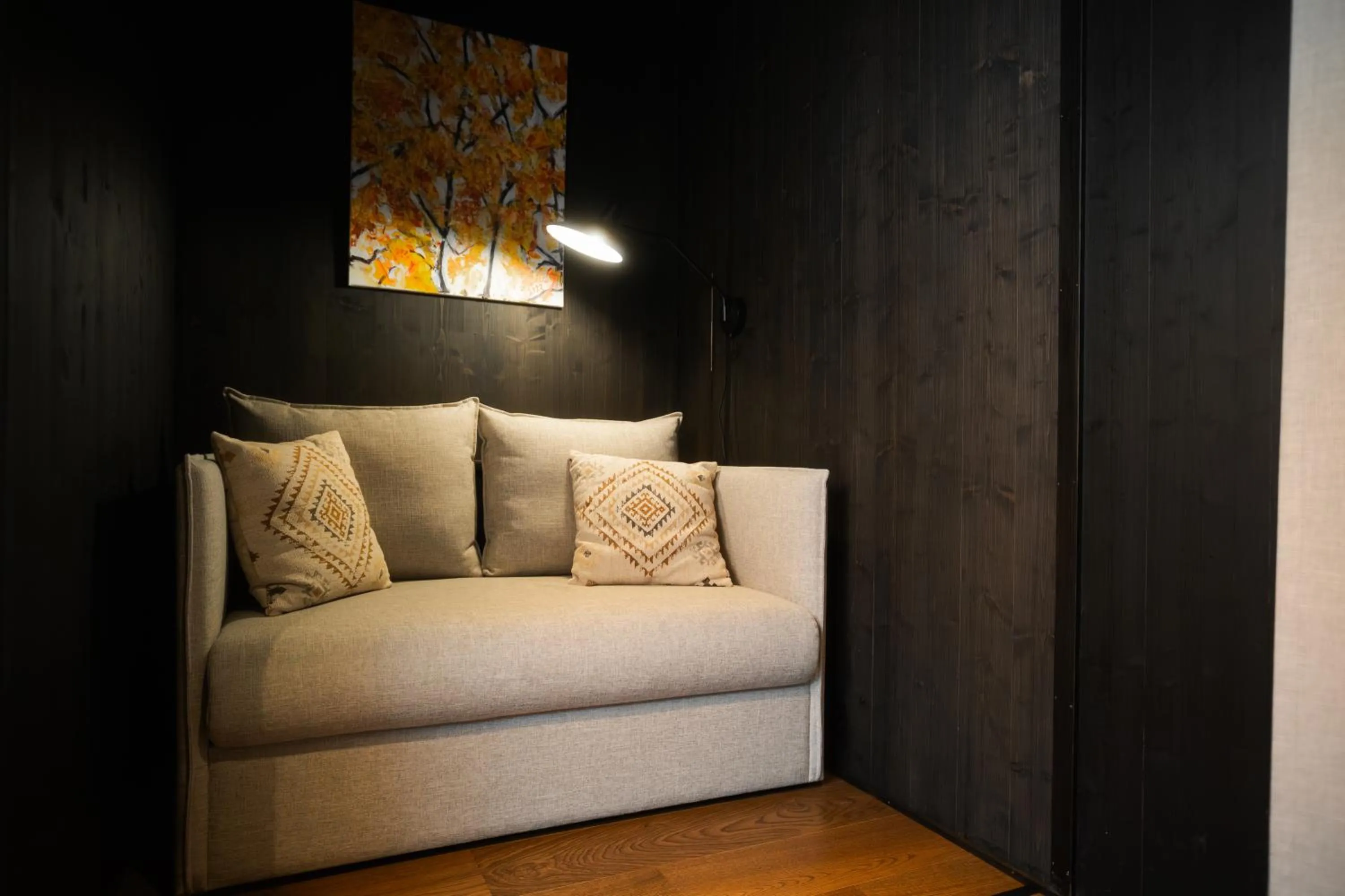 Bed in Silver Birch Resort Lapland