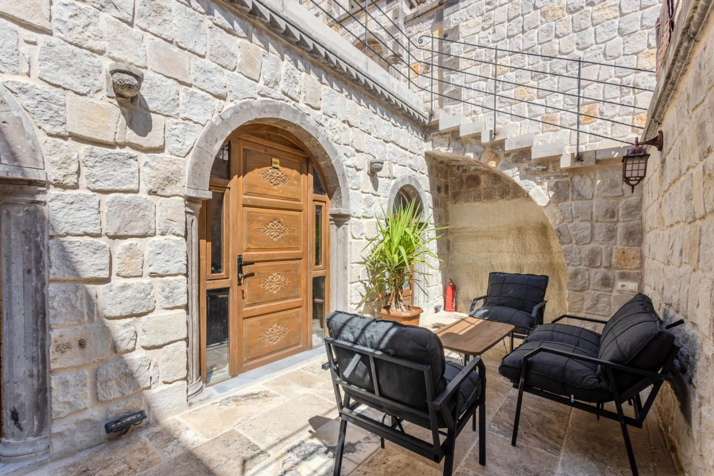 Seating area in Gala Cave Cappadocia