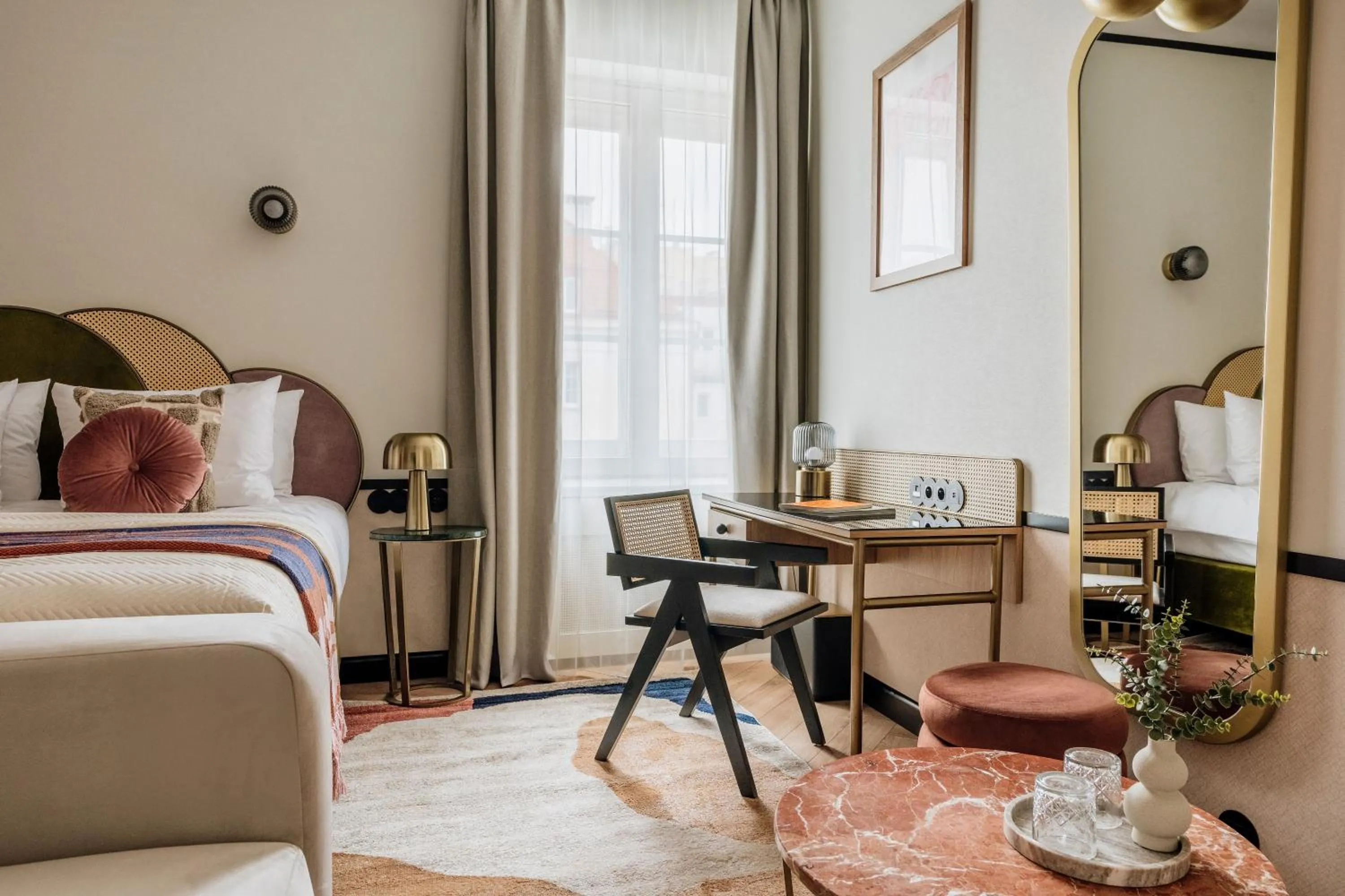 Seating area, Bed in Colette - LoftAffair Collection