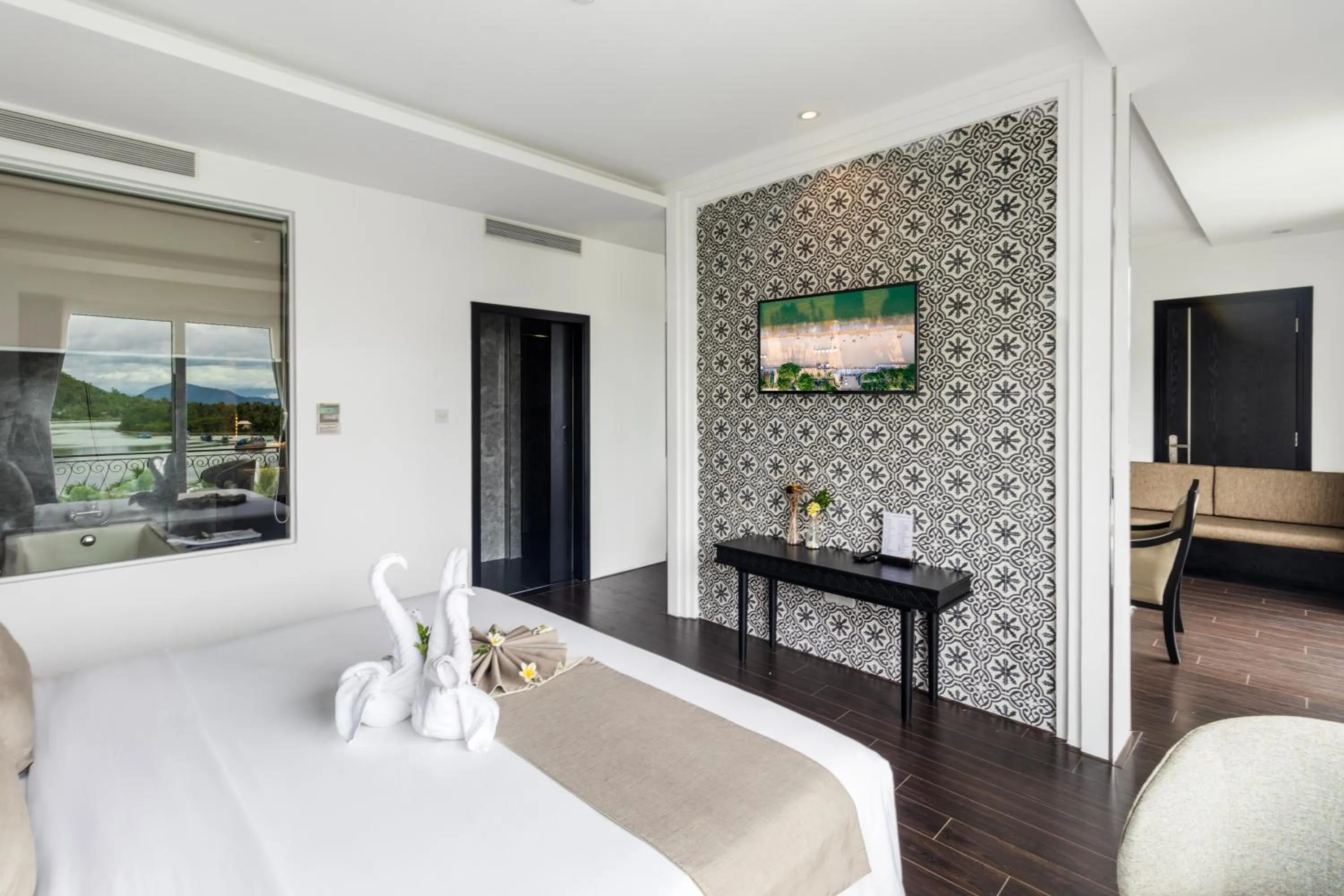 Living room, Bed in Champa Island Nha Trang - Resort Hotel & Spa