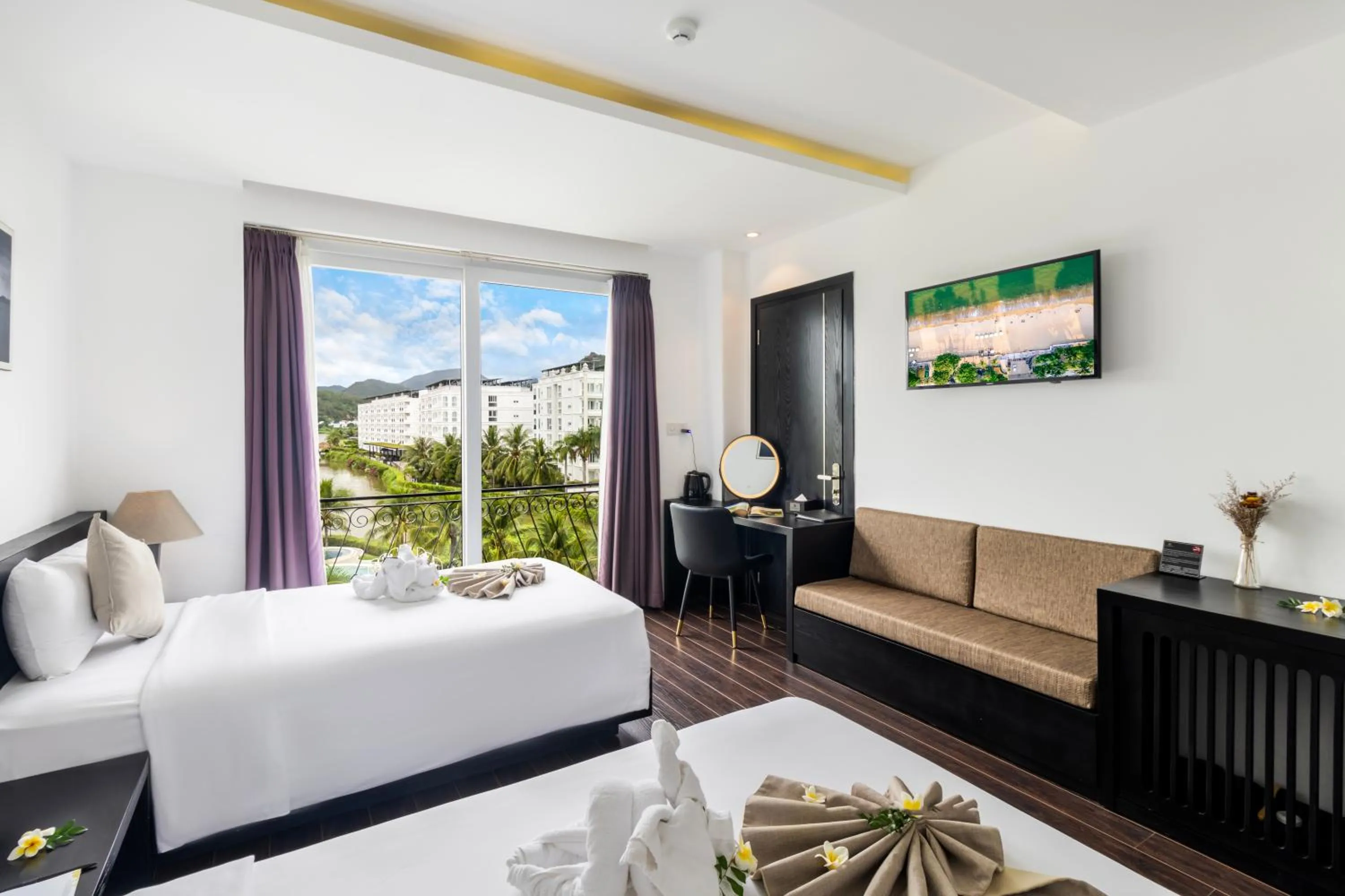 View (from property/room), Bed in Champa Island Nha Trang - Resort Hotel & Spa