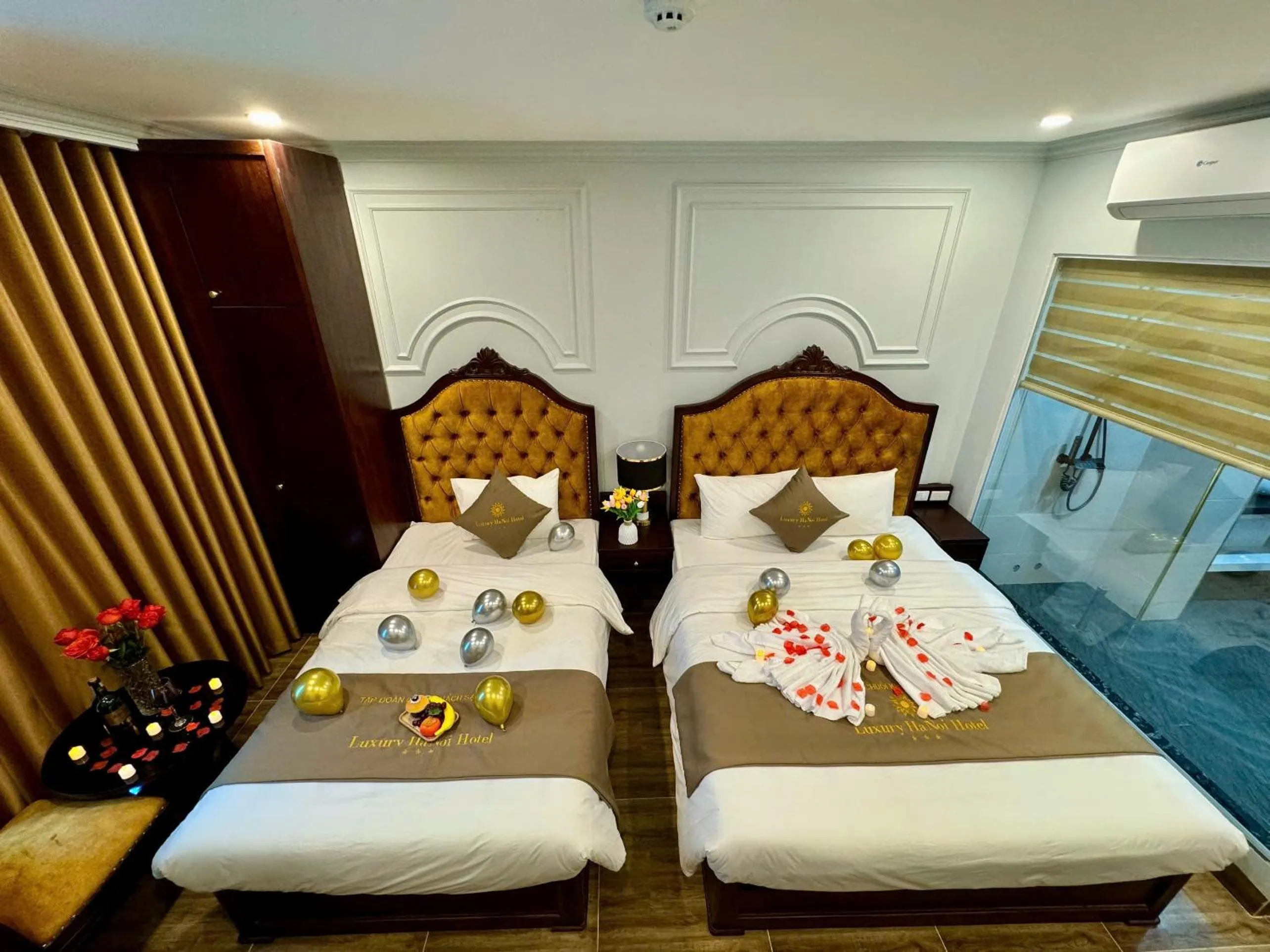 Bed in Luxury Hanoi Hotel