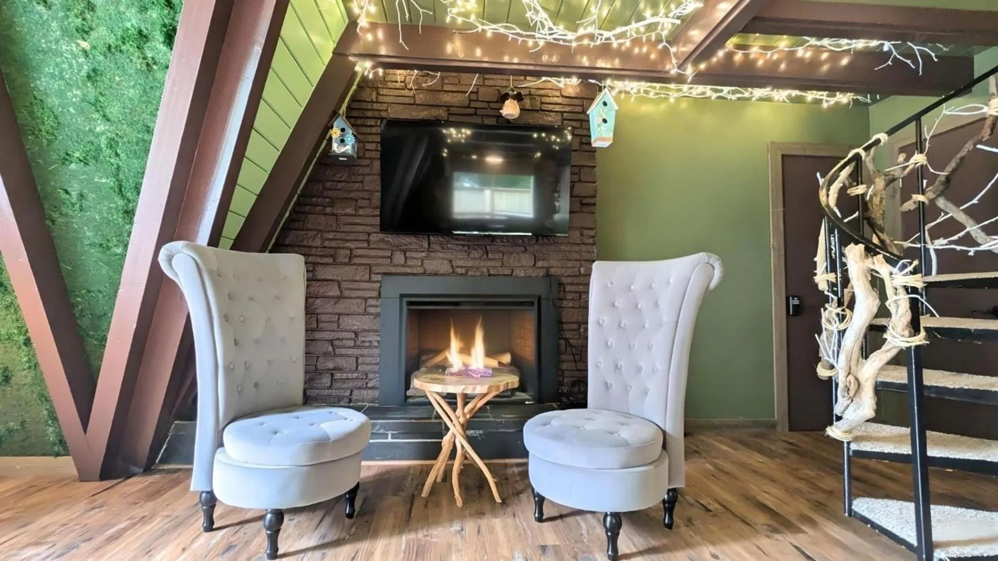 fireplace in Shorebirds Villas