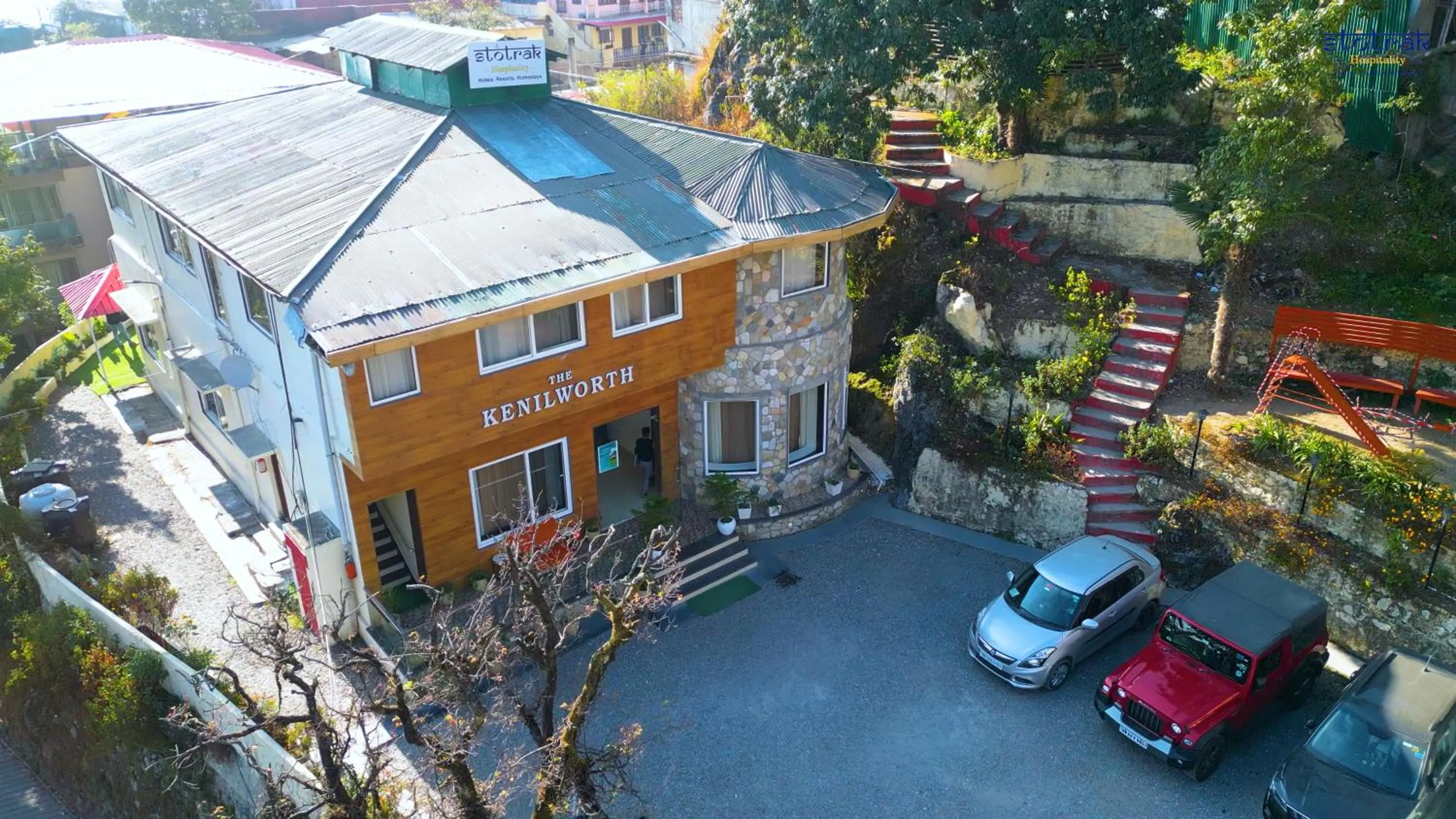 Property building in The Kenilworth Mussoorie by Stotrak On Mall Road with On-site Parking