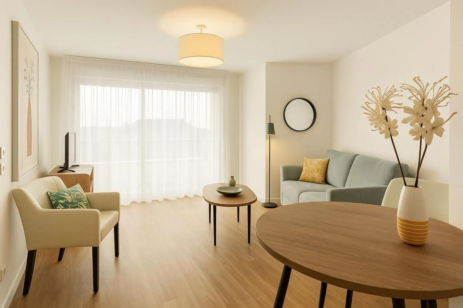 Seating area in Zenao Appart'hôtels Le Raincy Thiers