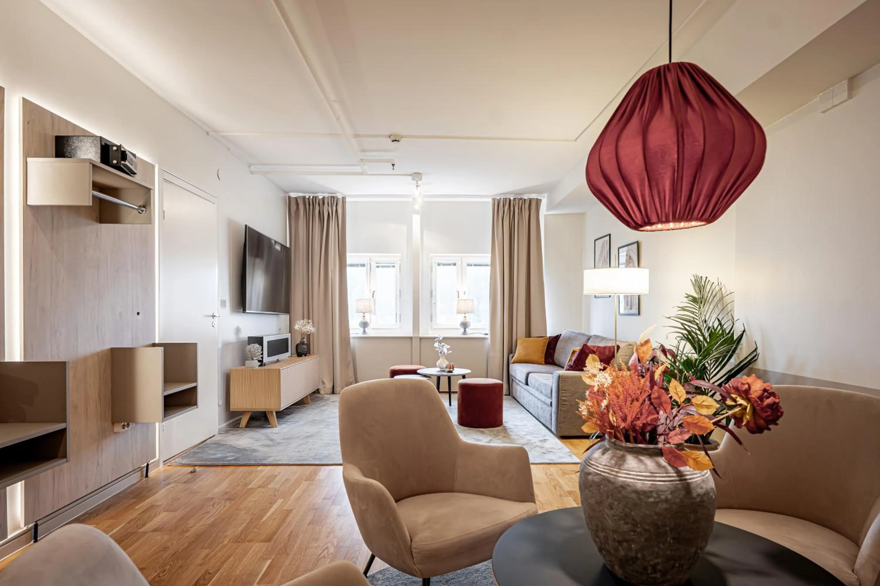 Bed in Injoy Premium Hotel Solna