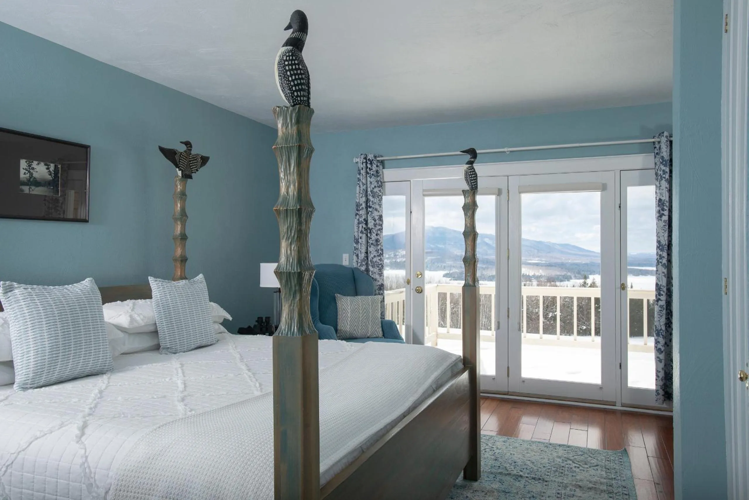 Bed in The Lodge at Moosehead Lake