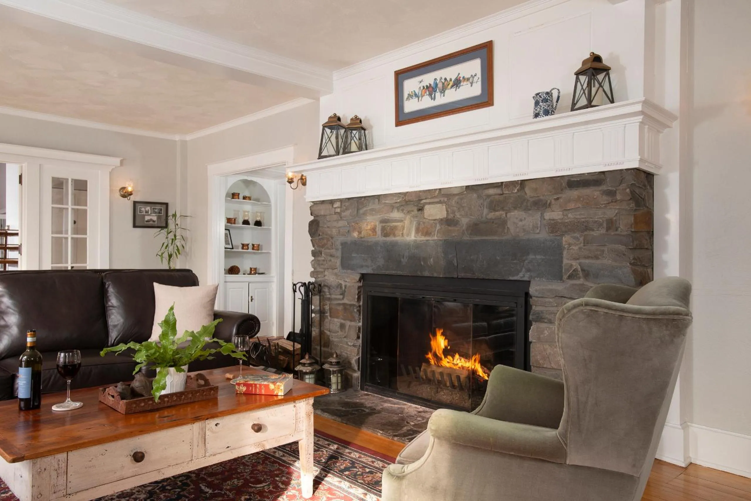 Living room in The Lodge at Moosehead Lake
