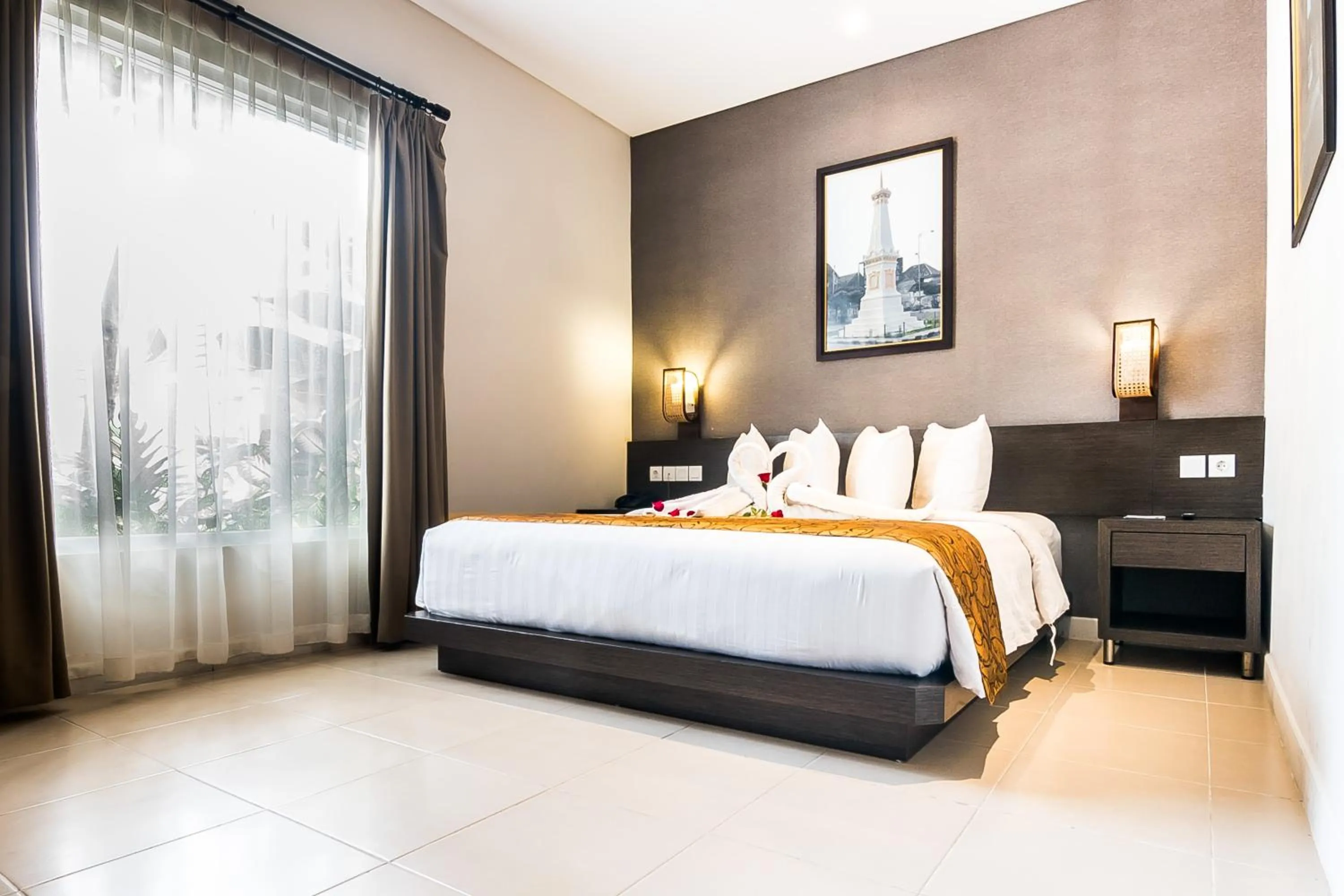 Bed in Tasneem Hotel Malioboro Yogyakarta