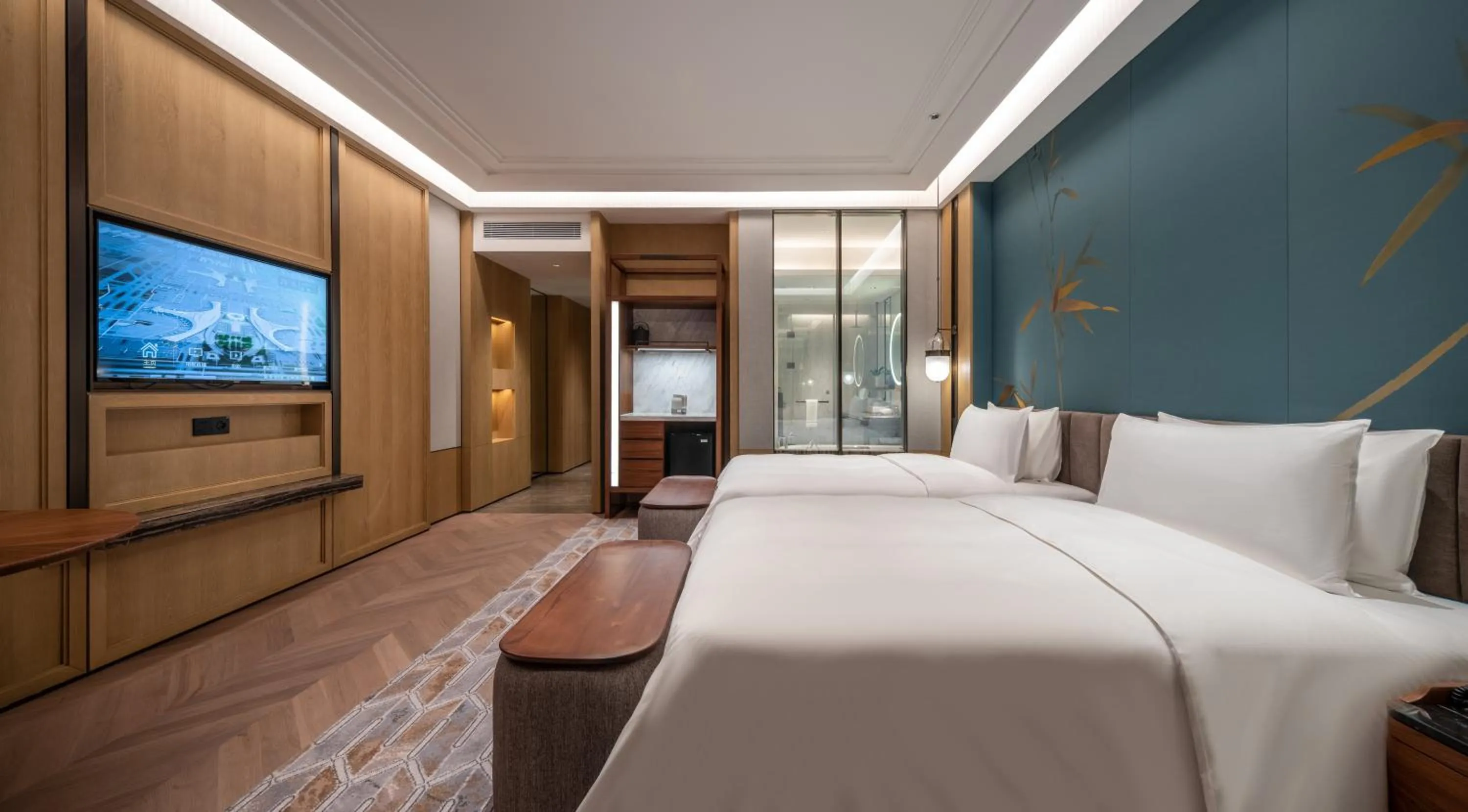 Bed in Tianfu Joyhub Air Hotel