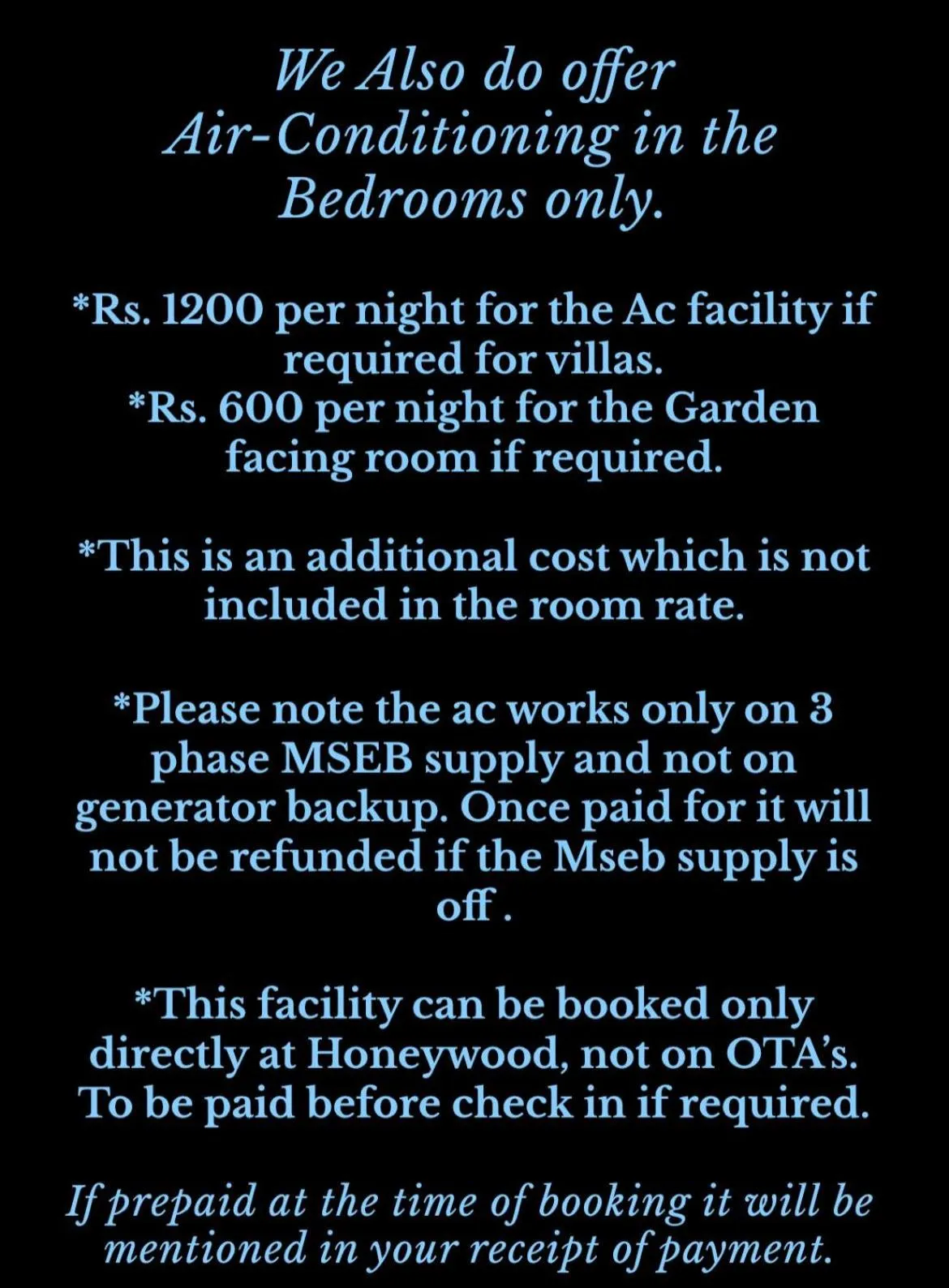 Text overlay in Honeywood Holiday Homes