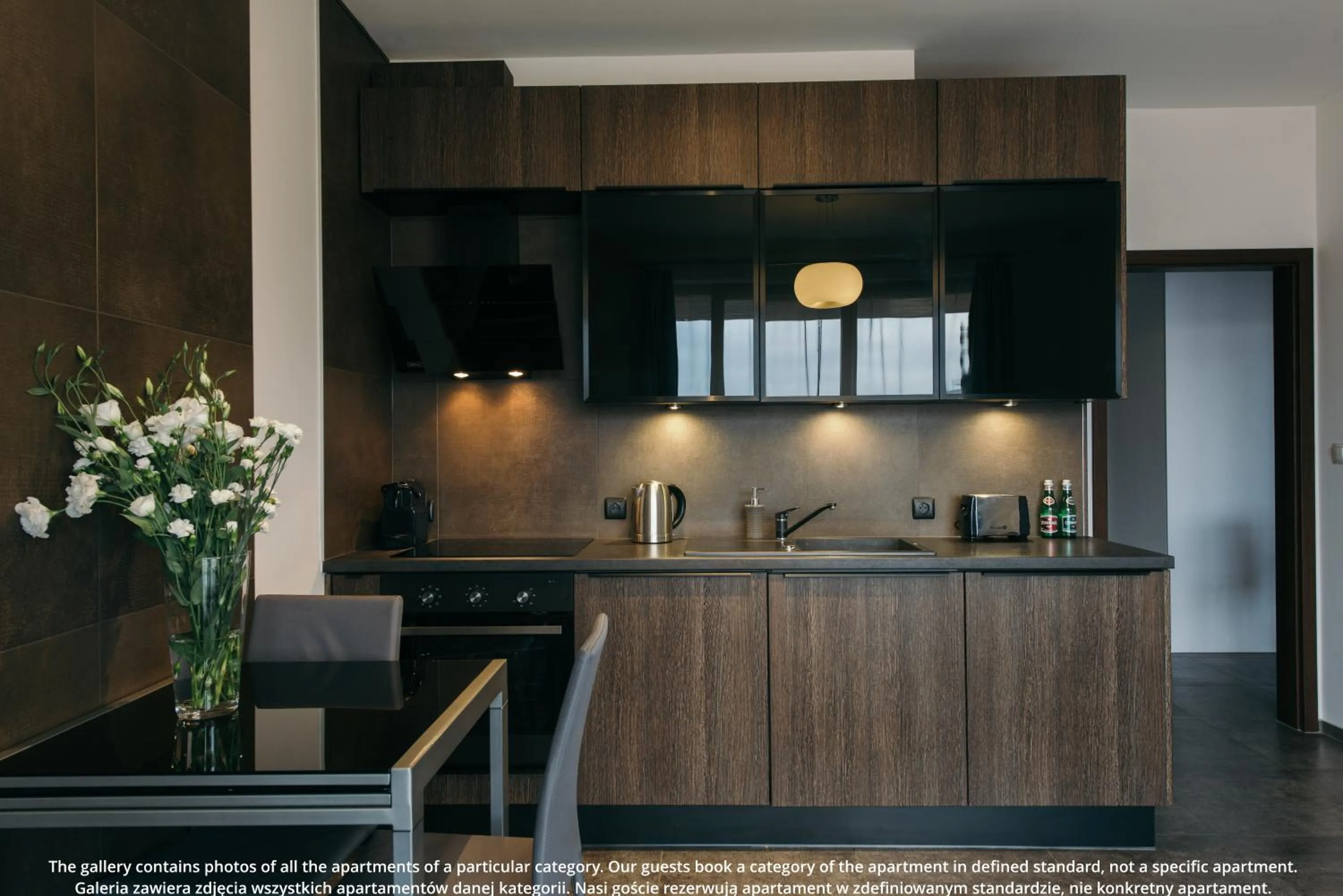 Kitchen or kitchenette in EXCLUSIVE Aparthotel Kraków Browar Lubicz