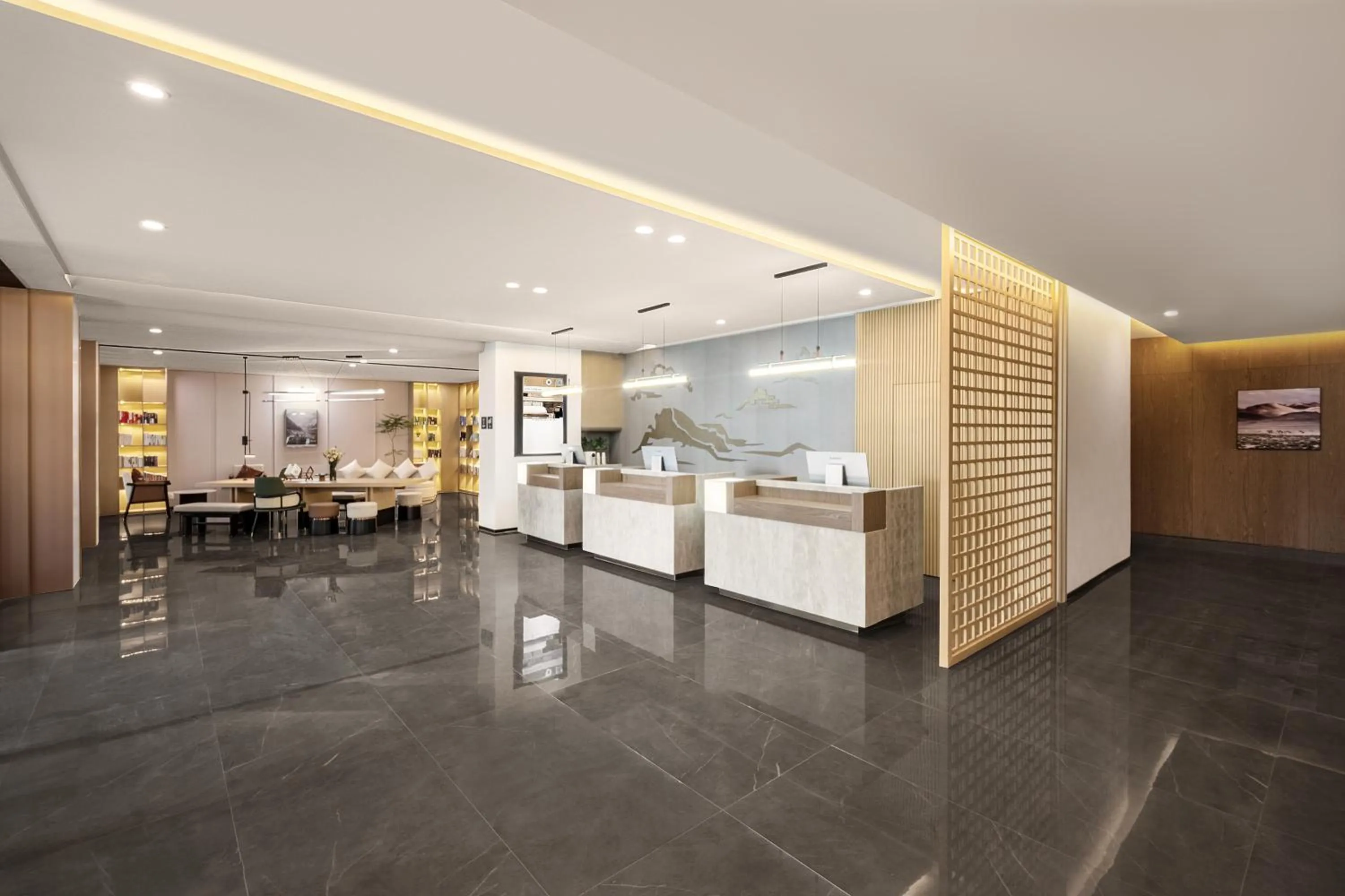 Lobby or reception in Atour Hotel Hangzhou Xiaoshan Airport Airport Town