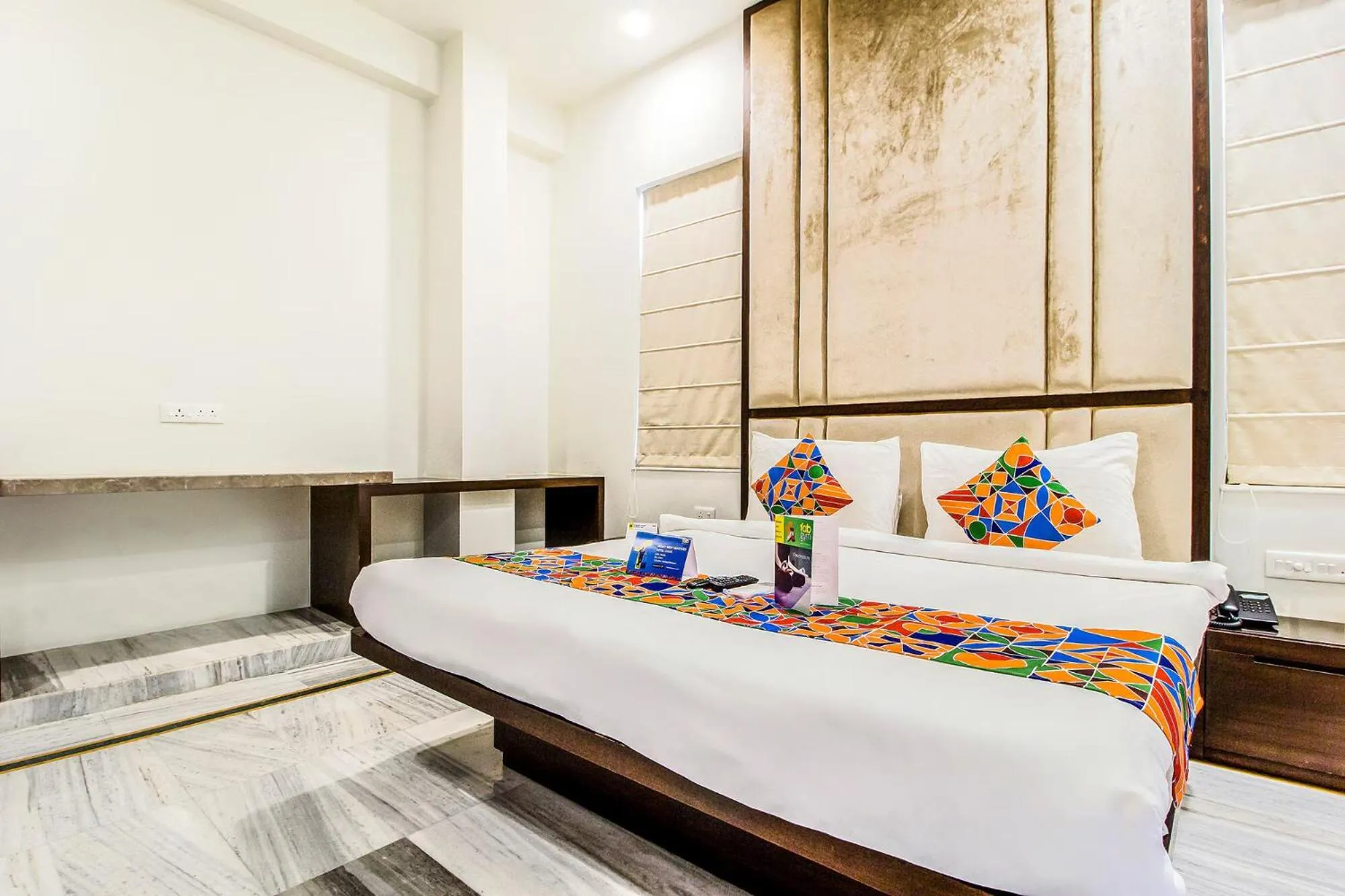 Bed in FabHotel Jaipur Villa