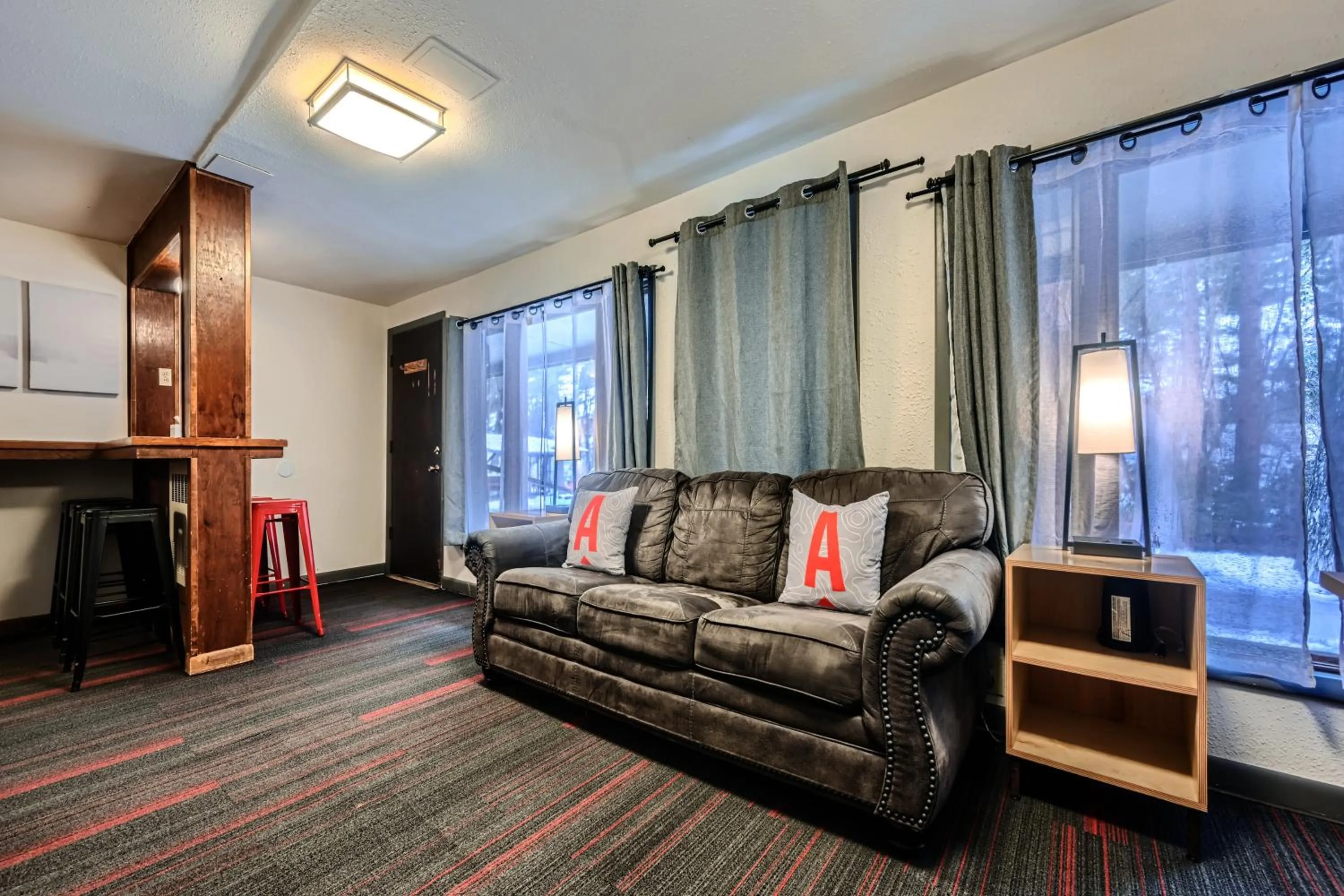 Seating area in A-Lodge Boulder