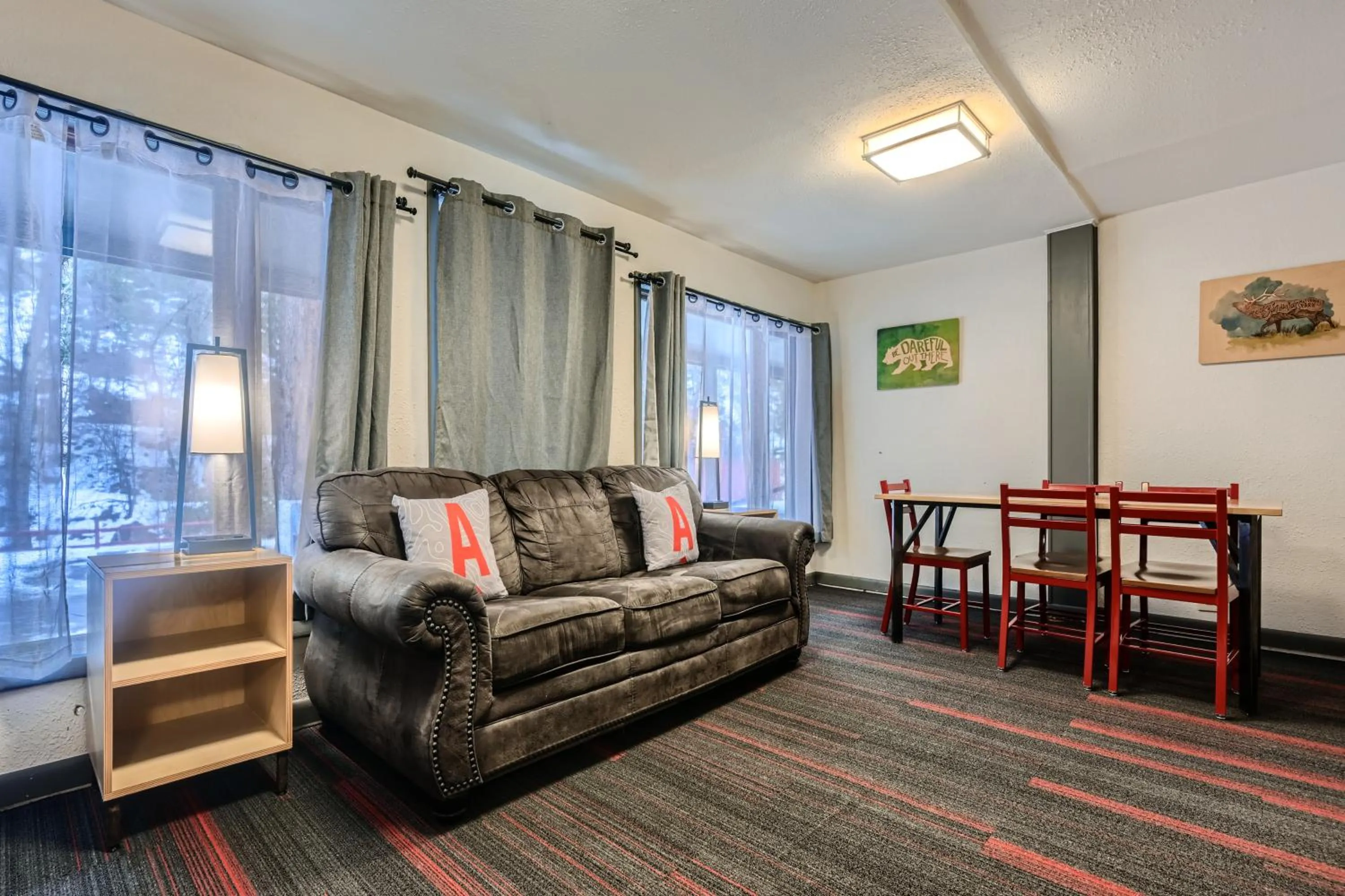 Seating area in A-Lodge Boulder