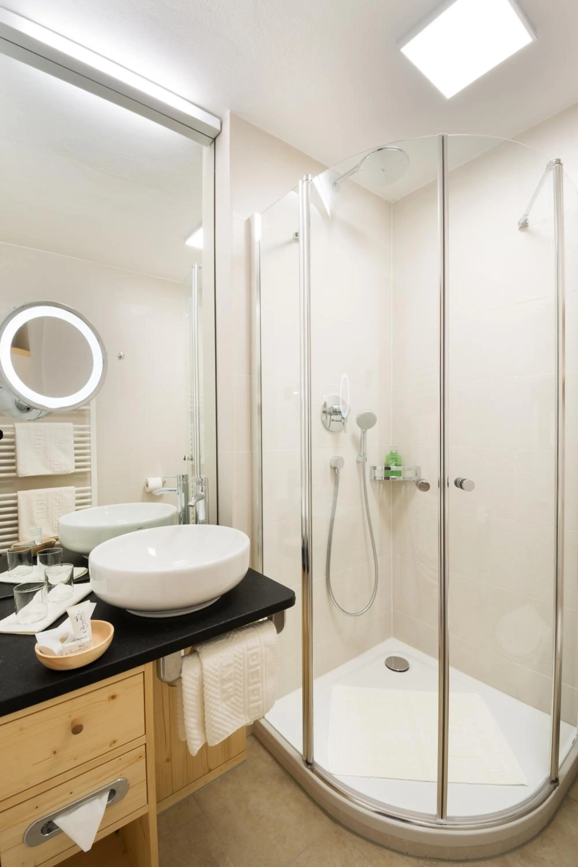 Shower in Biohotel Mattlihüs