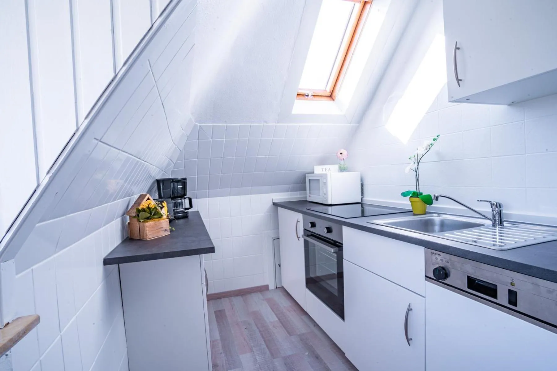 Kitchen or kitchenette in Ferienwohnung Gooß