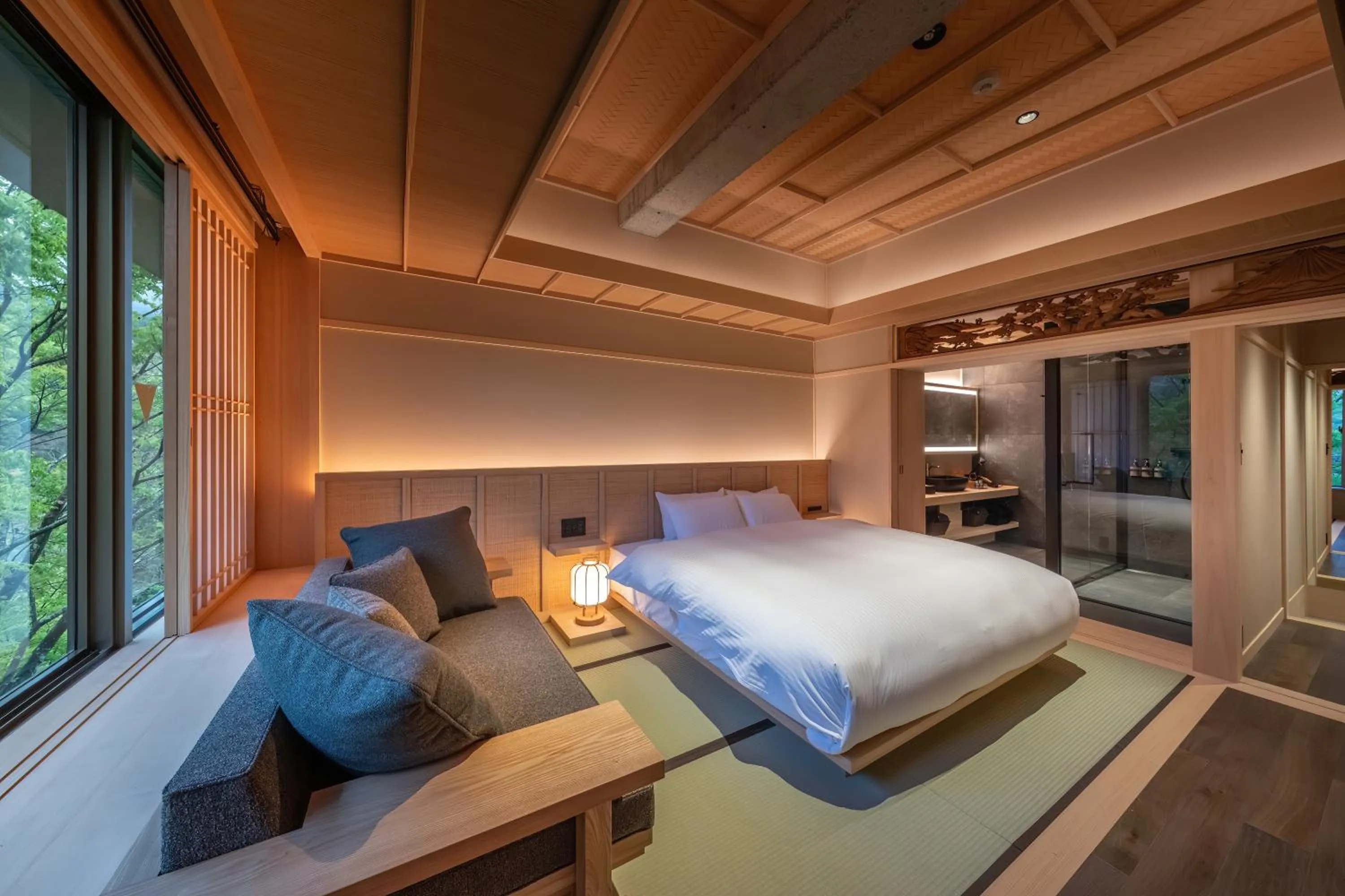 Bedroom, Bed in Nazuna Hakone Miyanosita