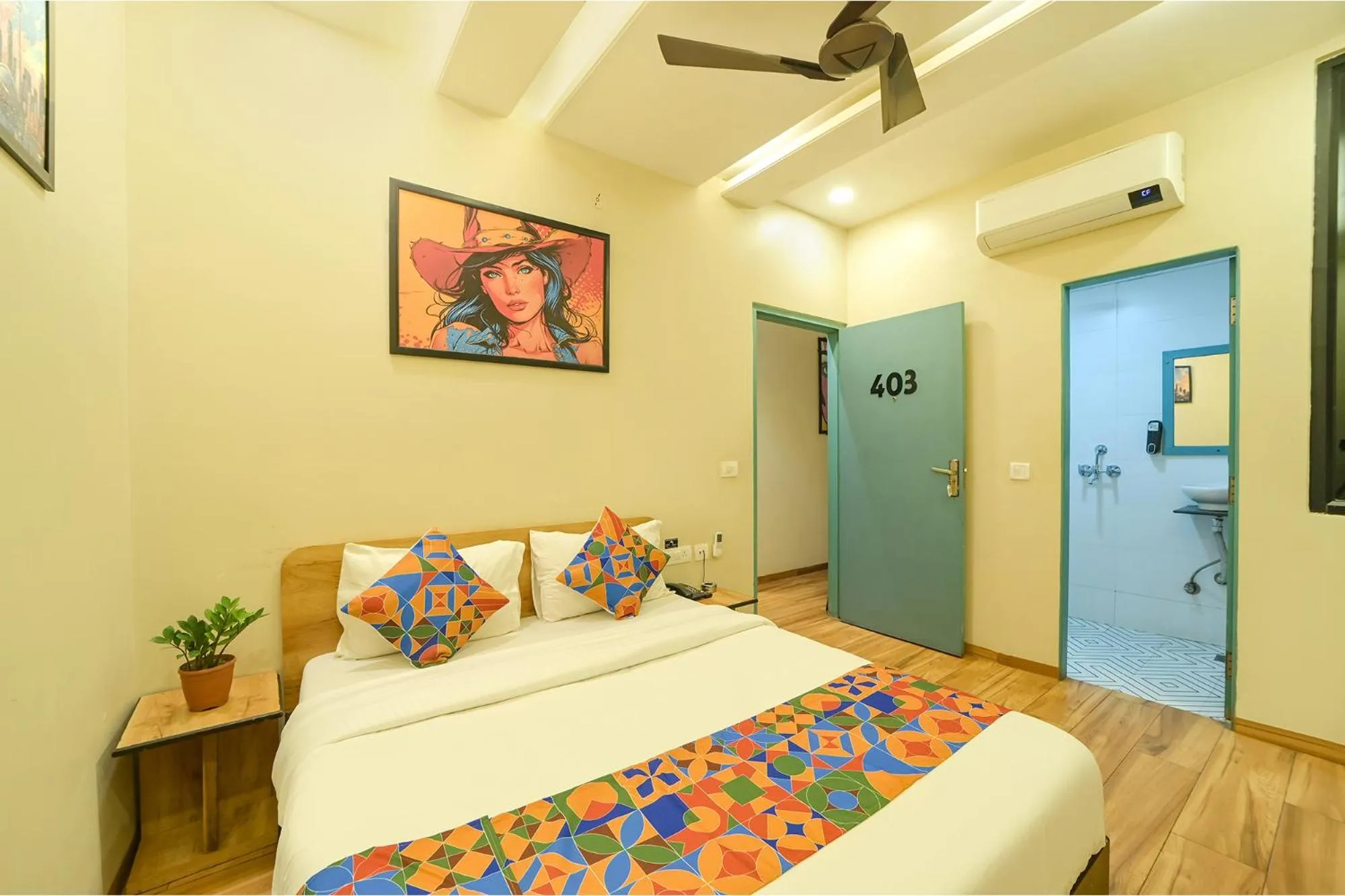 Bedroom, Bed in FabHotel Blooming Beds Pearl