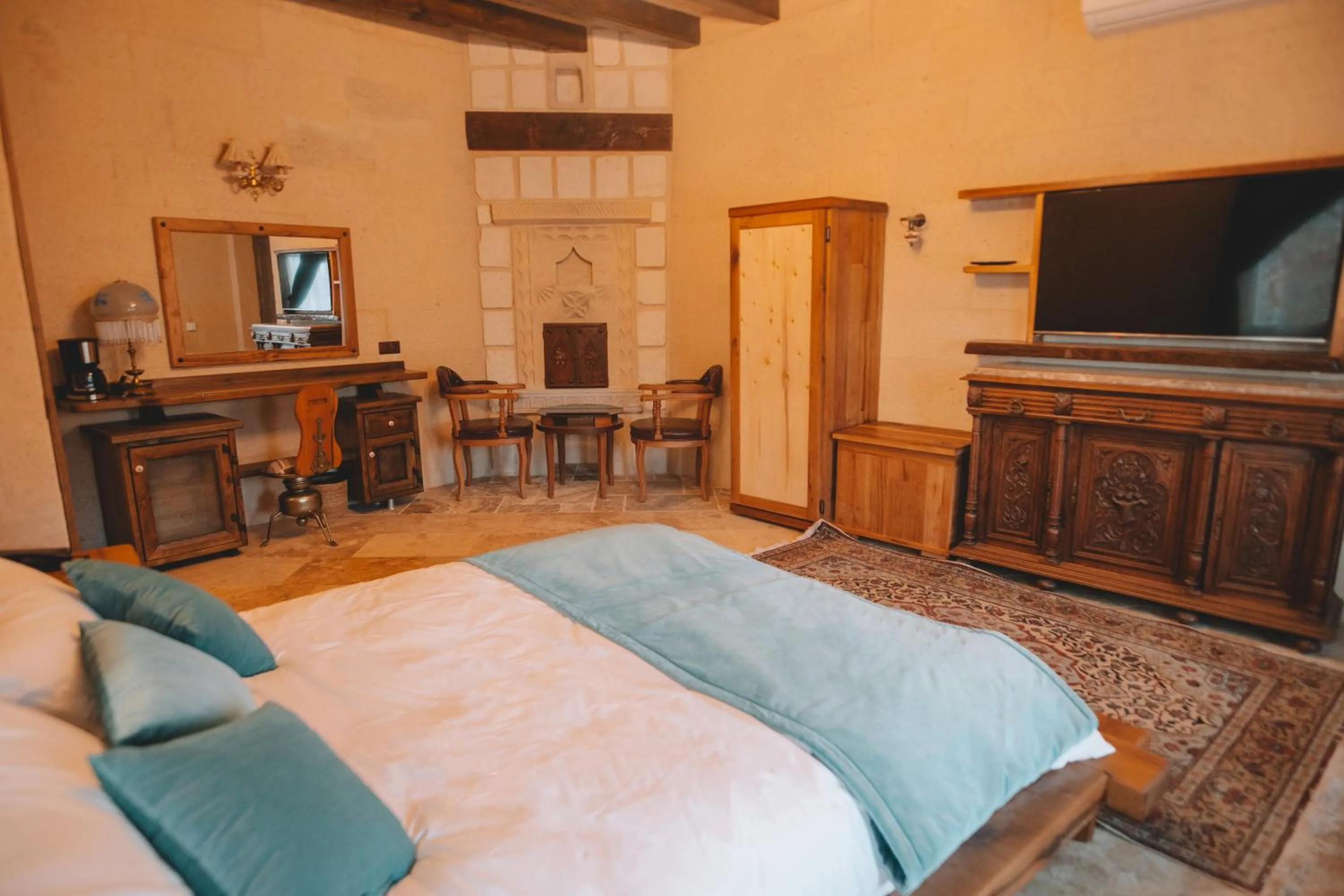 Bed in Karis Cave Cappadocia