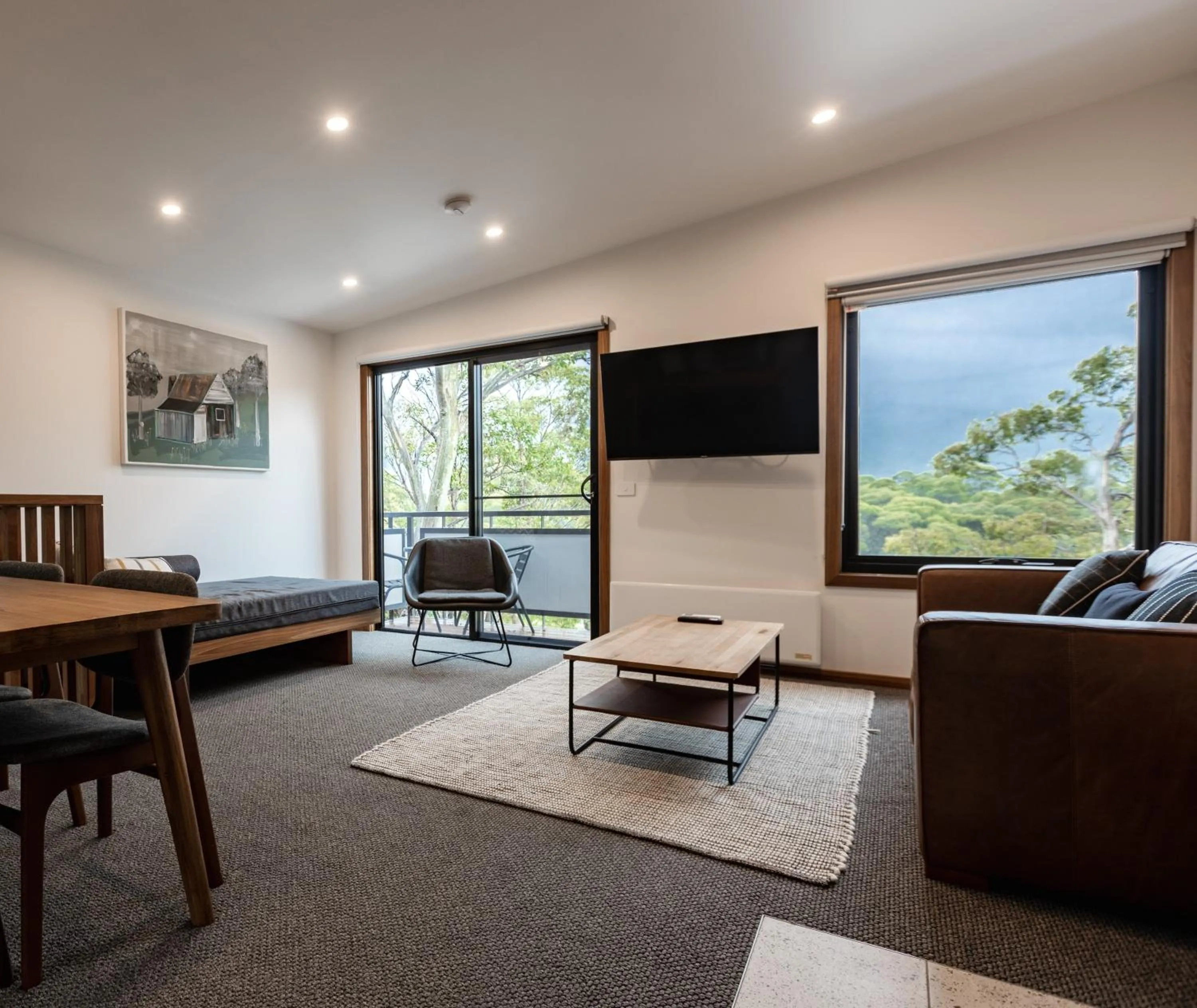 Living room in Oaks Lake Crackenback Resort