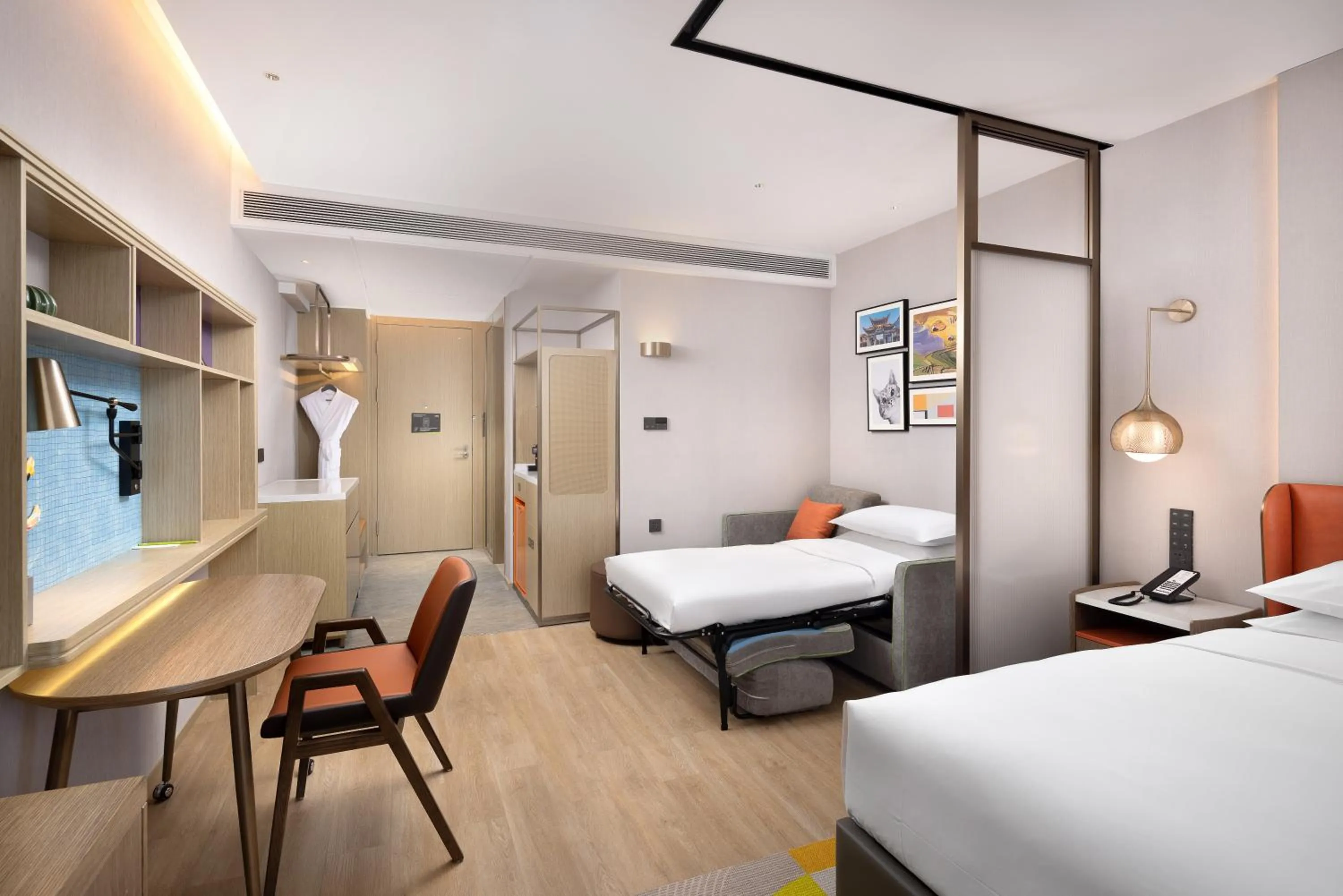 Bed in Home2 Suite by Hilton Kunming Xishan