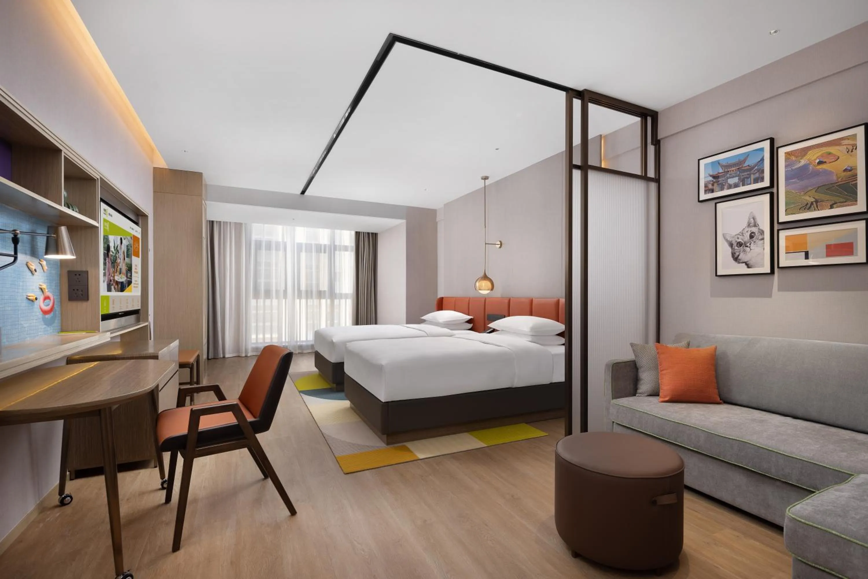 Bed in Home2 Suite by Hilton Kunming Xishan