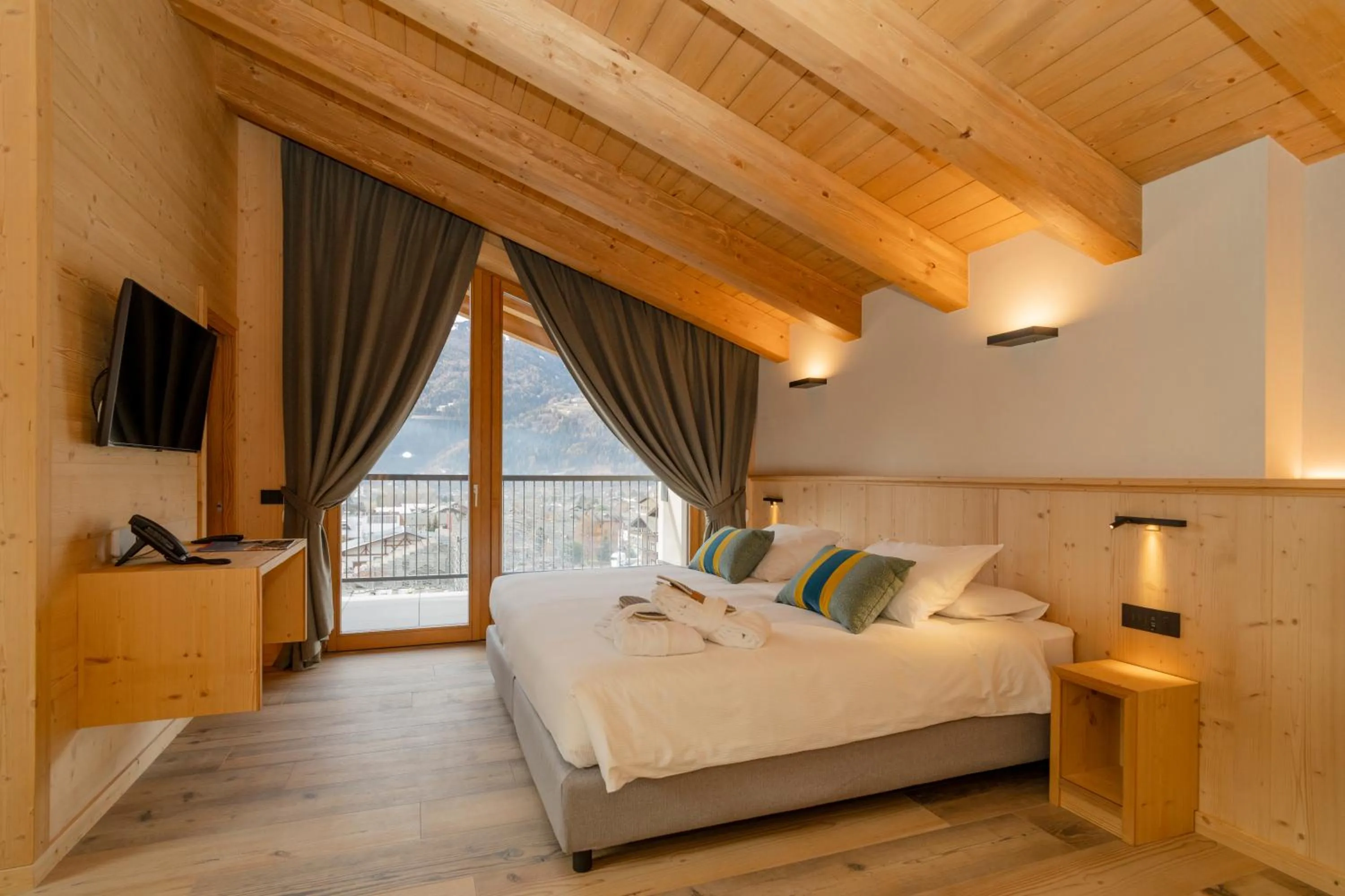 Sauna, Bed in Funivia Bormio Active Hotel - Adults Only