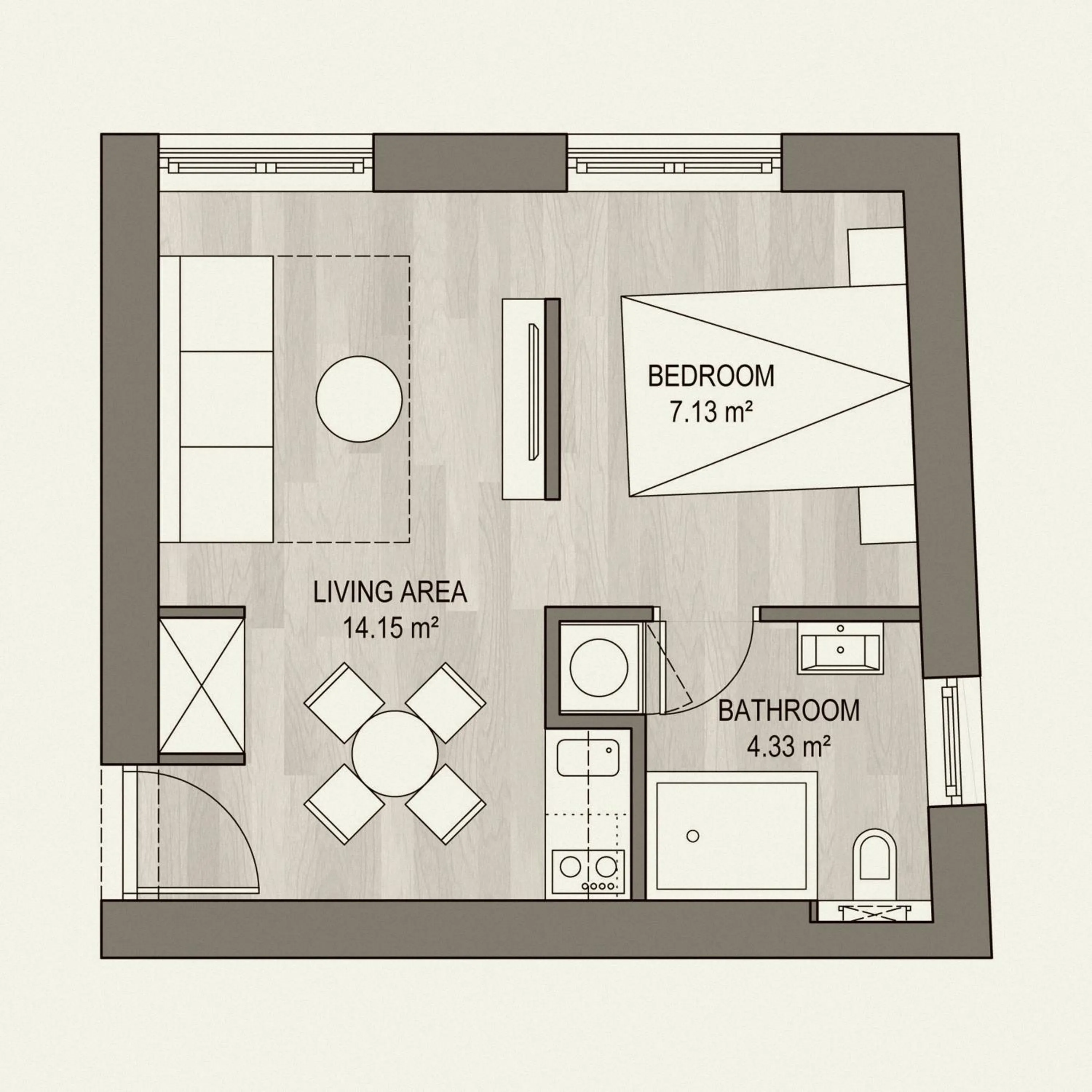 Area and facilities in Apartment 4 You in Split