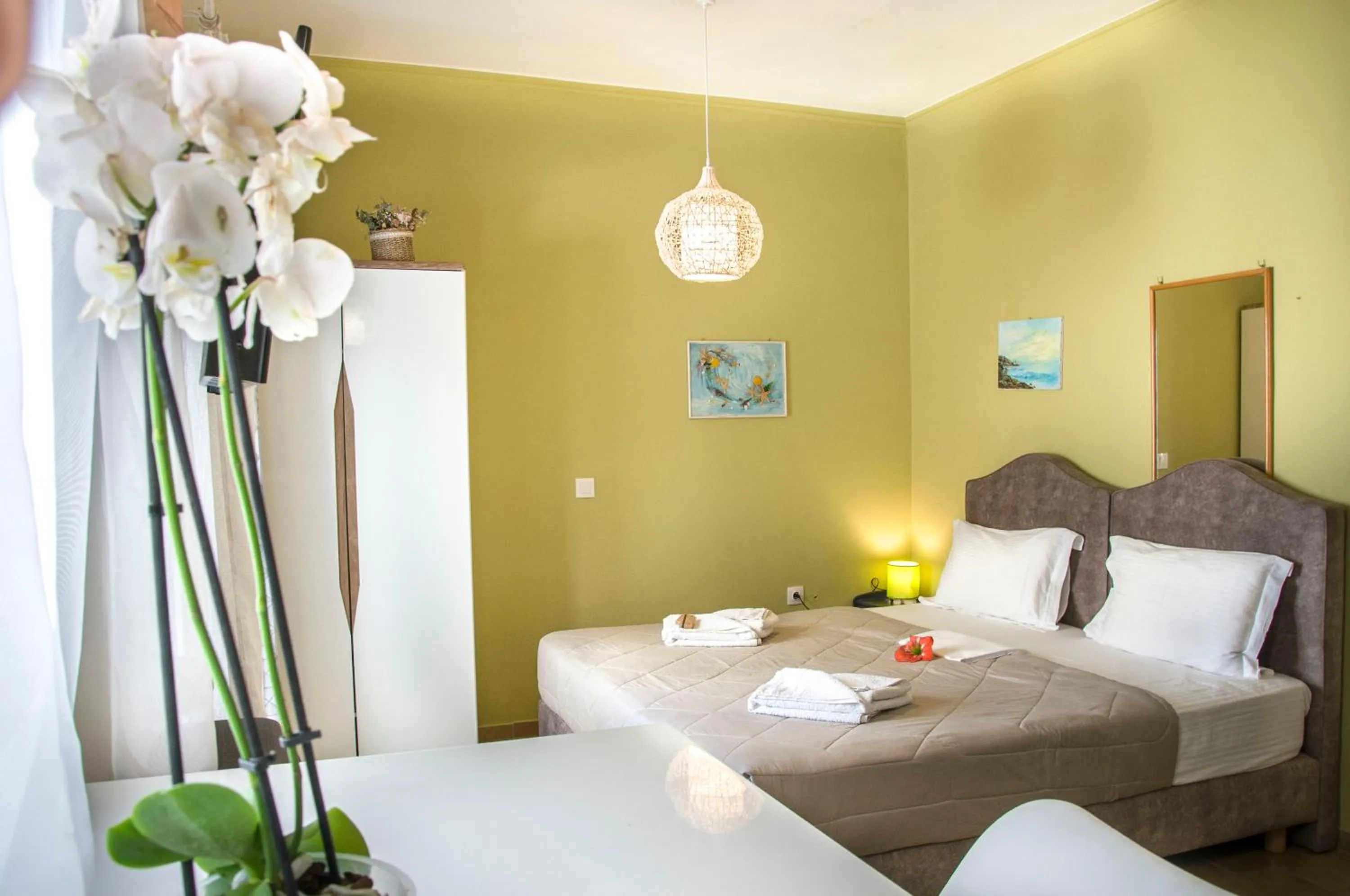 View (from property/room), Bed in Christina Rooms