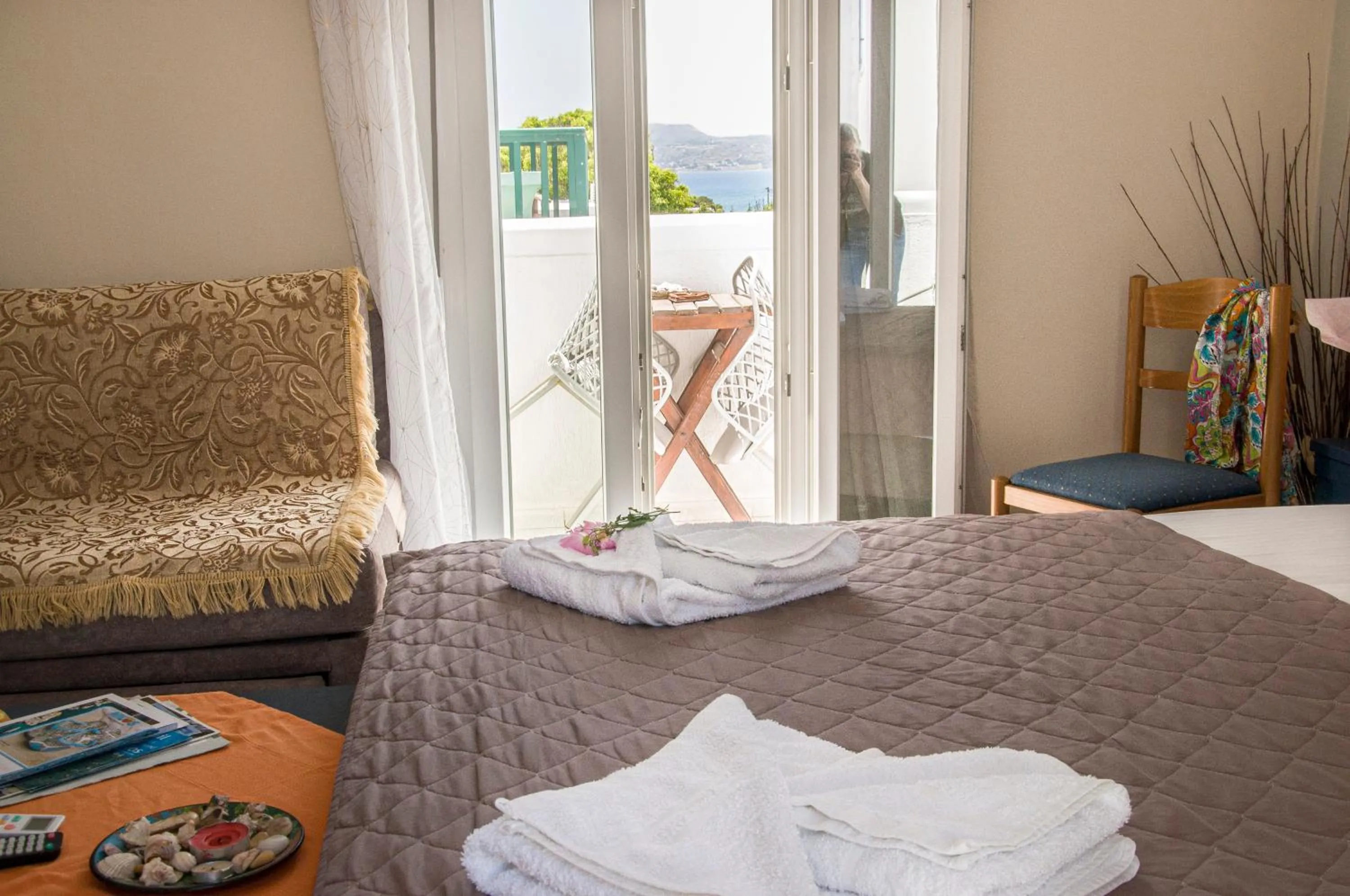 View (from property/room), Bed in Christina Rooms