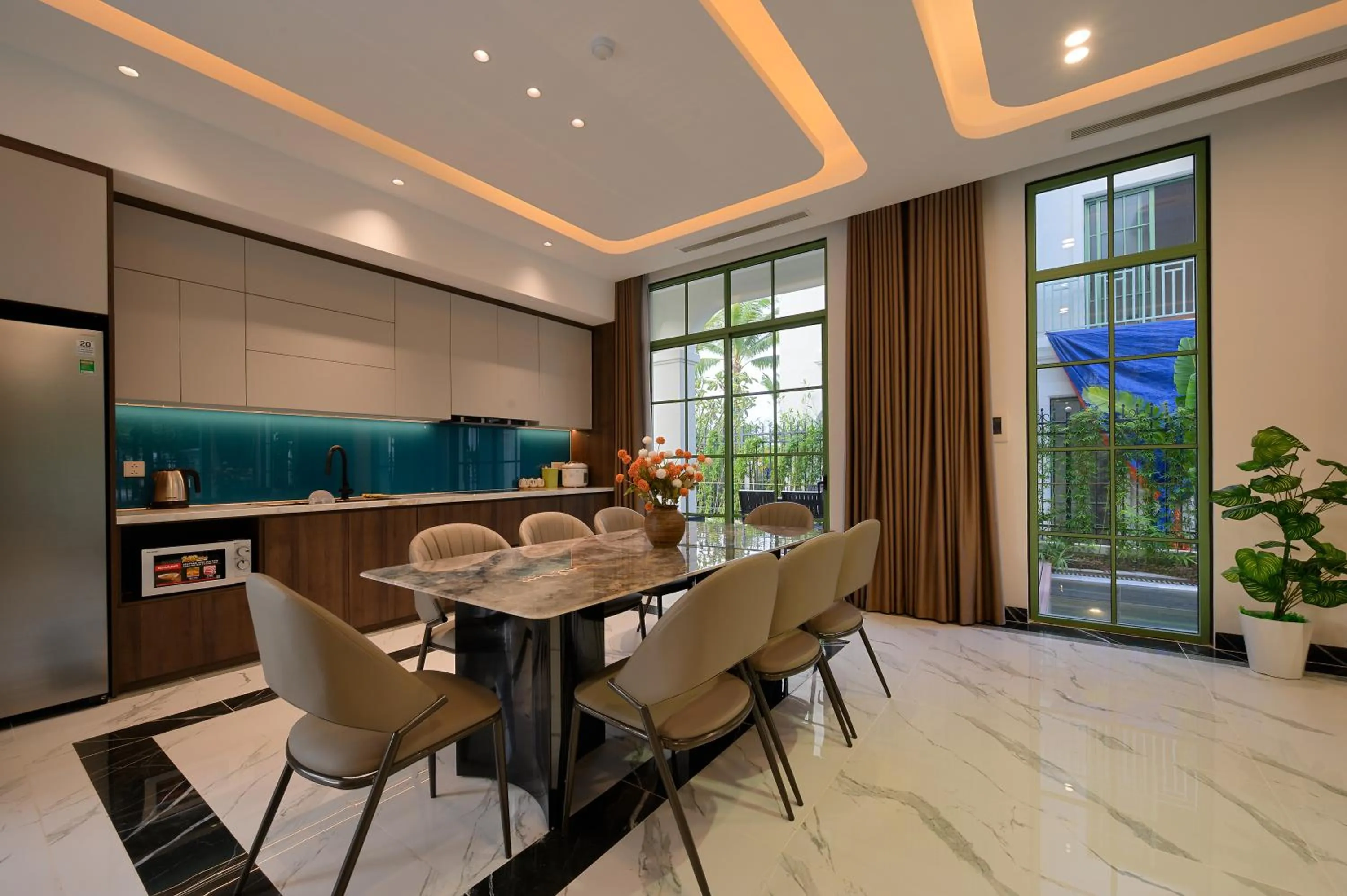 Kitchen or kitchenette in La isla Apartments & Villas - Sea View & Fireworks Phu Quoc