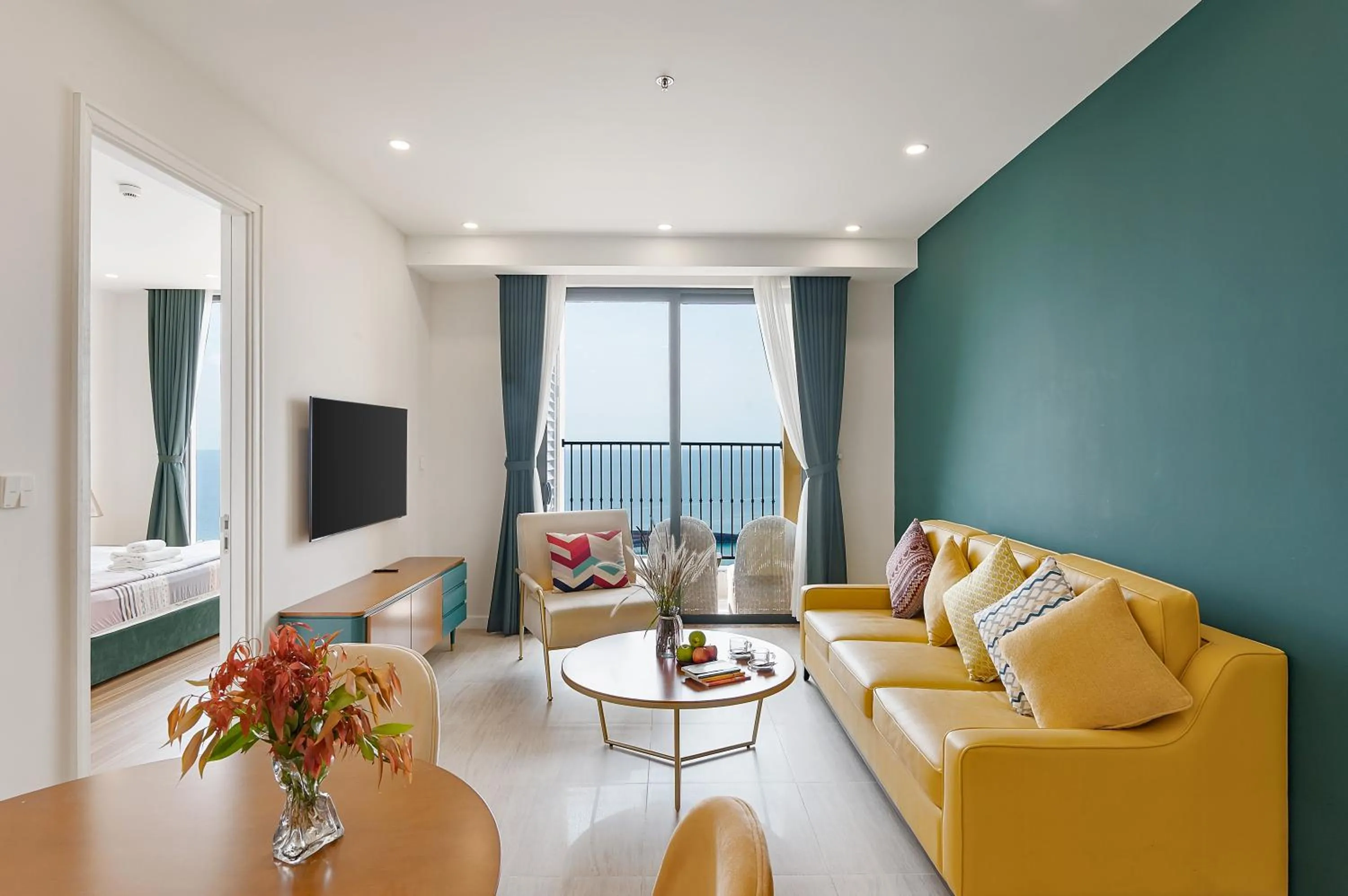 Living room in La isla Apartments & Villas - Sea View & Fireworks Phu Quoc