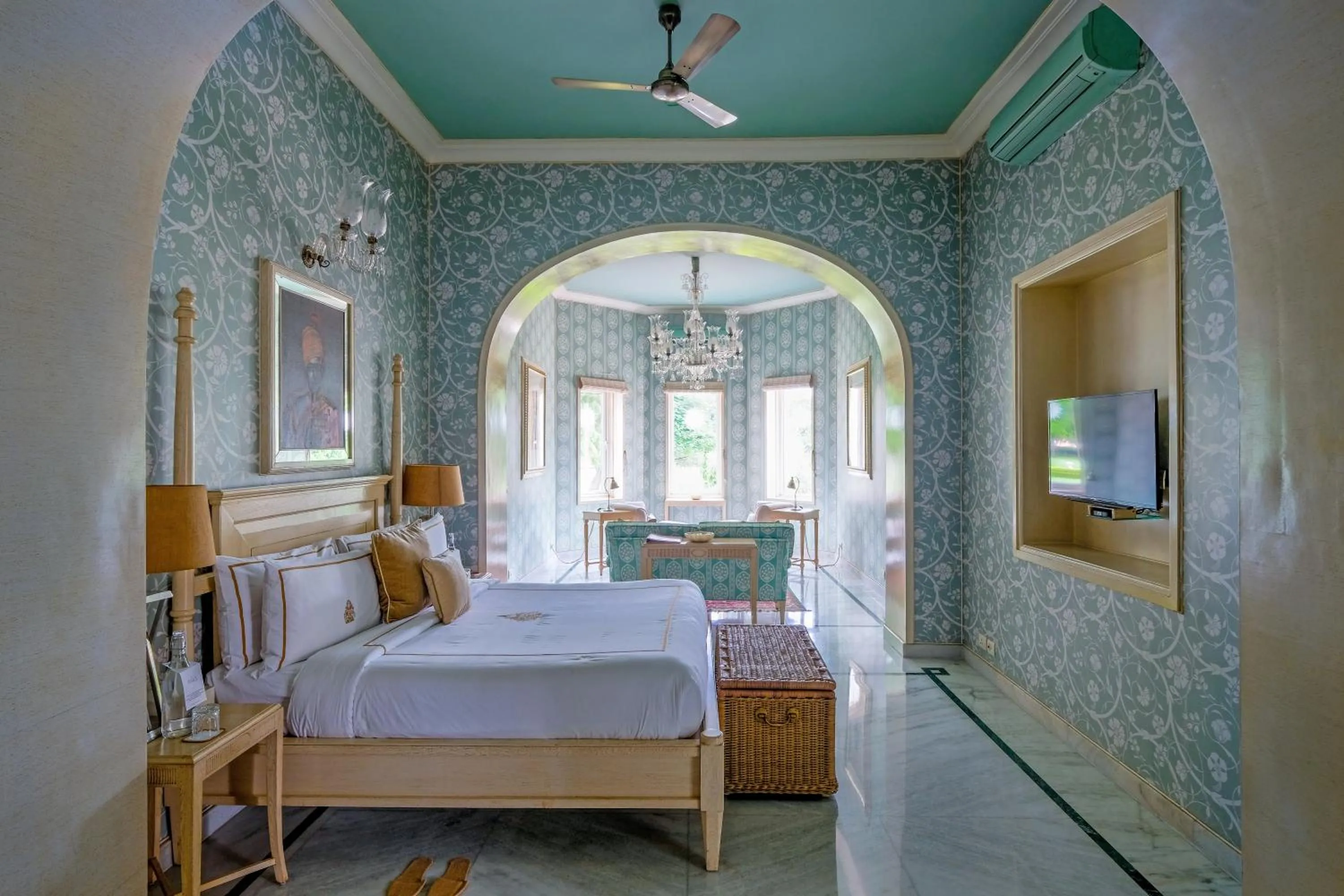 Bedroom, Bed in Rajmahal Palace RAAS