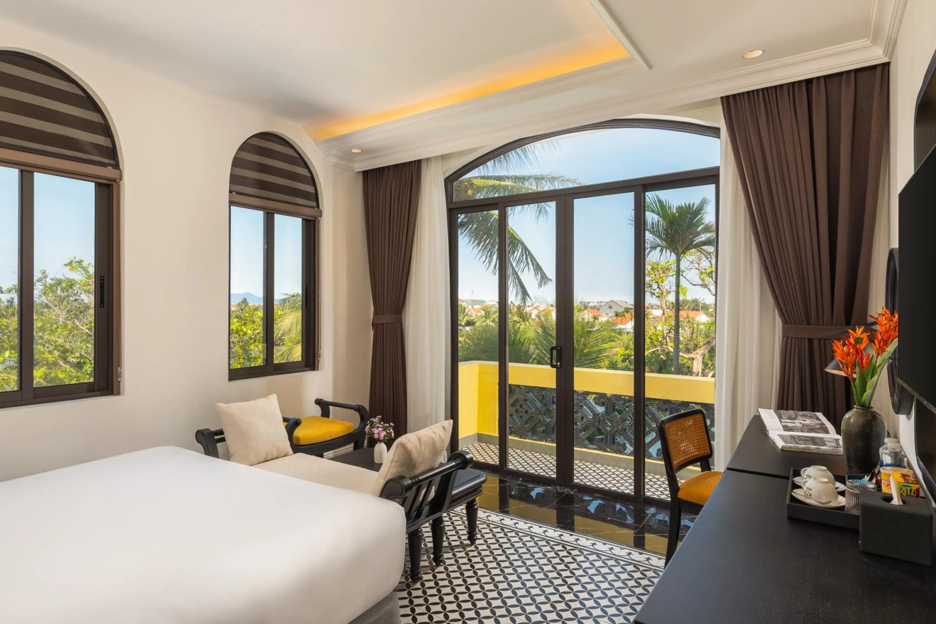 View (from property/room), Bed in Nesta Hoian Resort & Spa